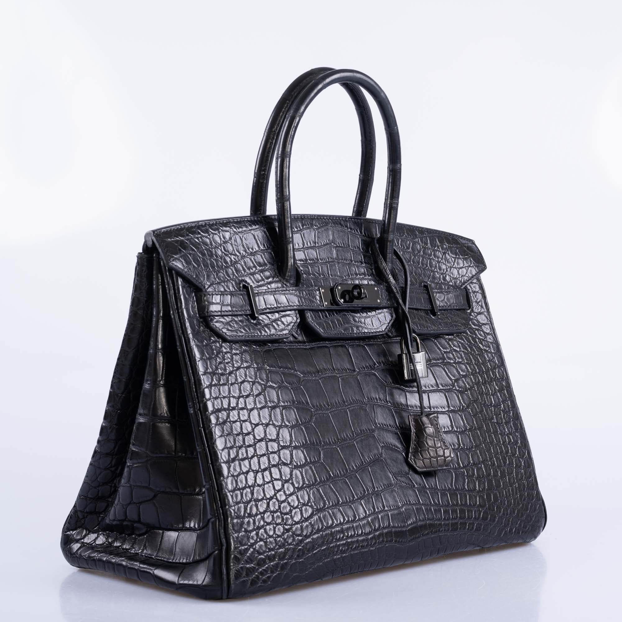 Hermès Birkin 35 SO BLACK Matte Alligator PVD Hardware