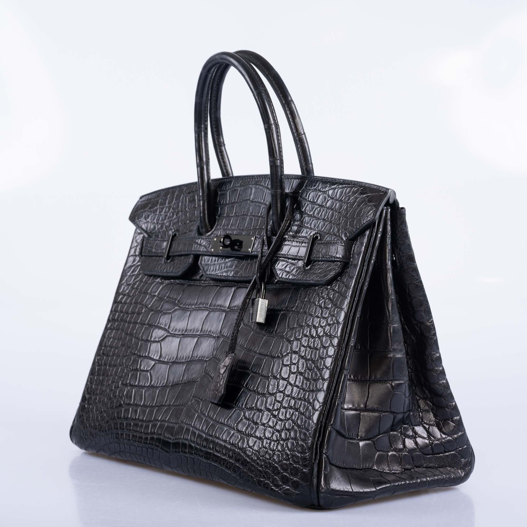 Hermès Birkin 35 SO BLACK Matte Alligator PVD Hardware