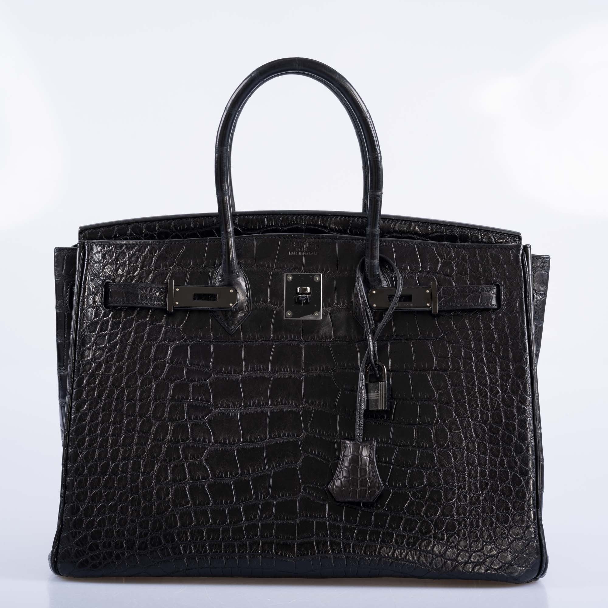 Hermès Birkin 35 SO BLACK Matte Alligator PVD Hardware