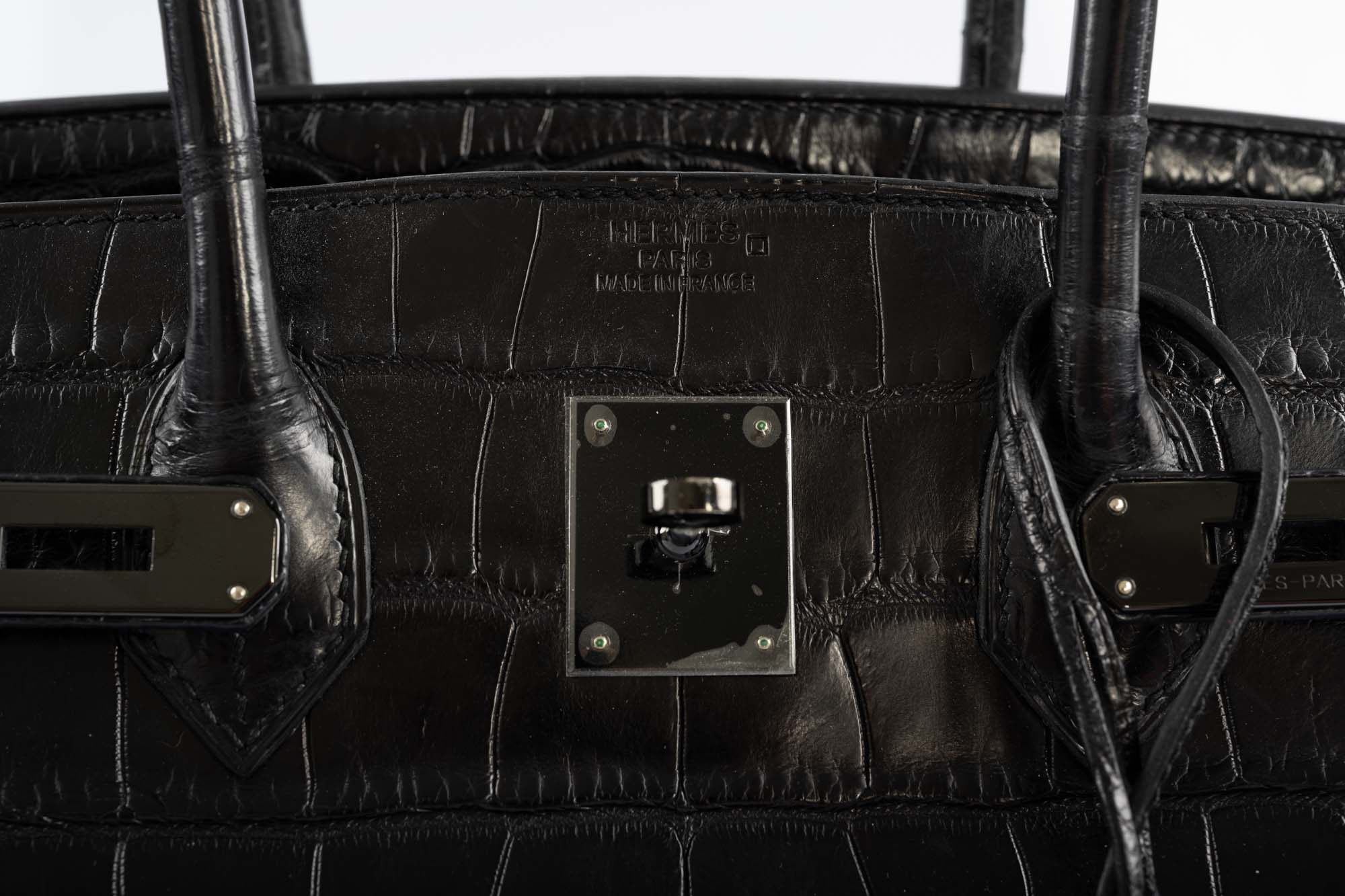 Hermès Birkin 35 SO BLACK Matte Alligator PVD Hardware