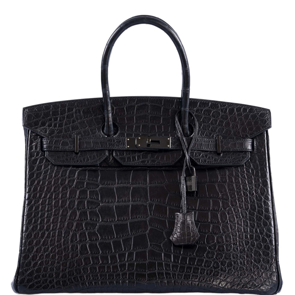 Hermès Birkin 35 SO BLACK Matte Alligator PVD Hardware