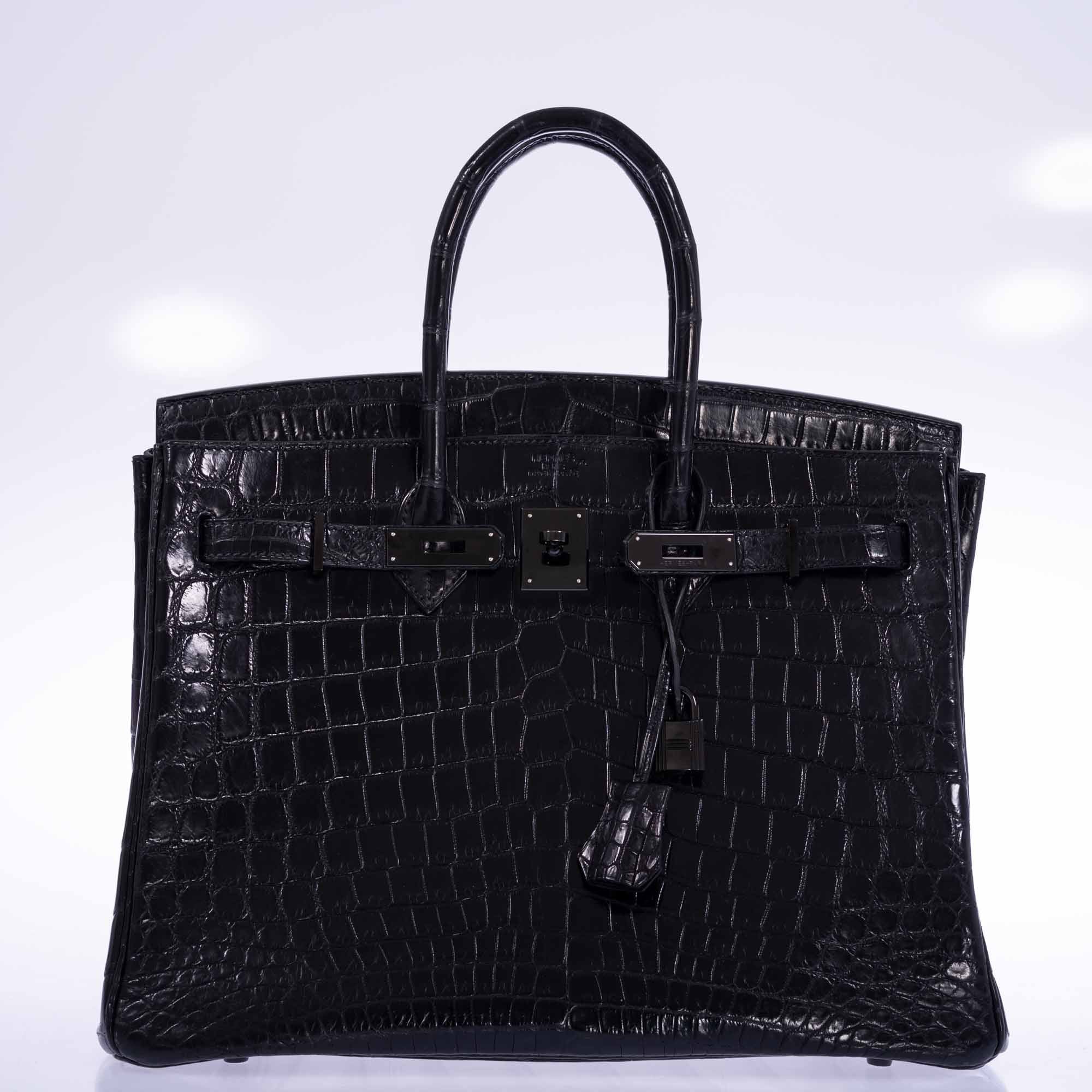 Hermès Birkin 35 SO BLACK Matte Niloticus Crocodile PVD Hardware