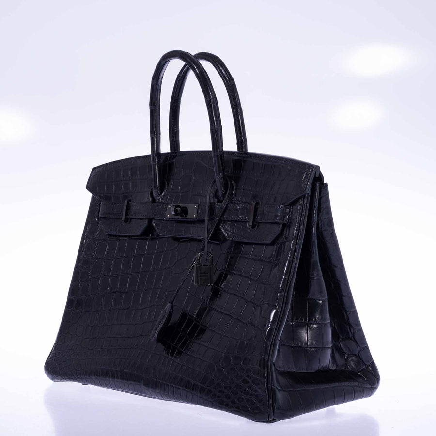 Hermès Birkin 35 SO BLACK Matte Niloticus Crocodile PVD Hardware