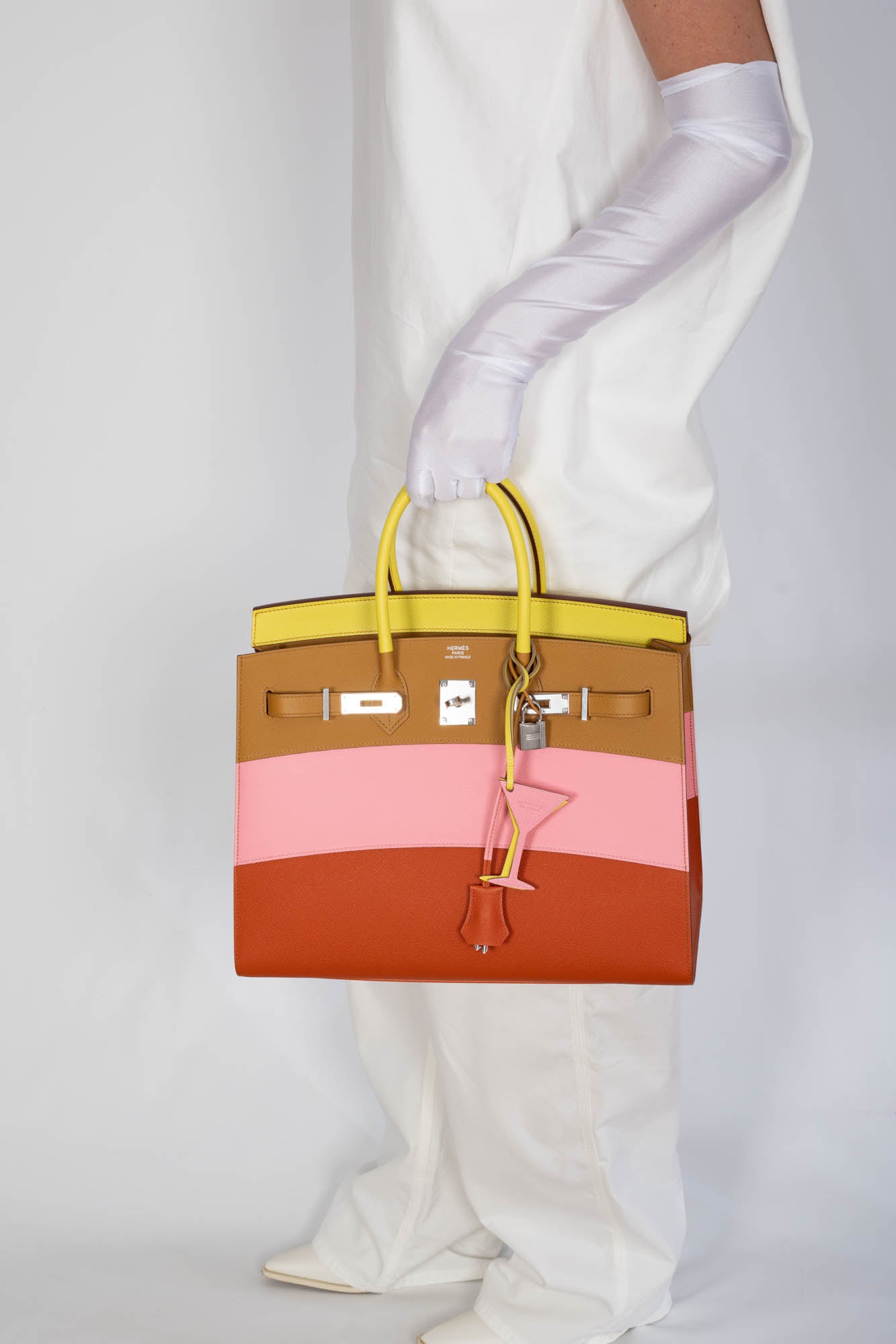 Hermès Birkin 35 Sellier "Sunrise" Rainbow Epsom Palladium Hardware