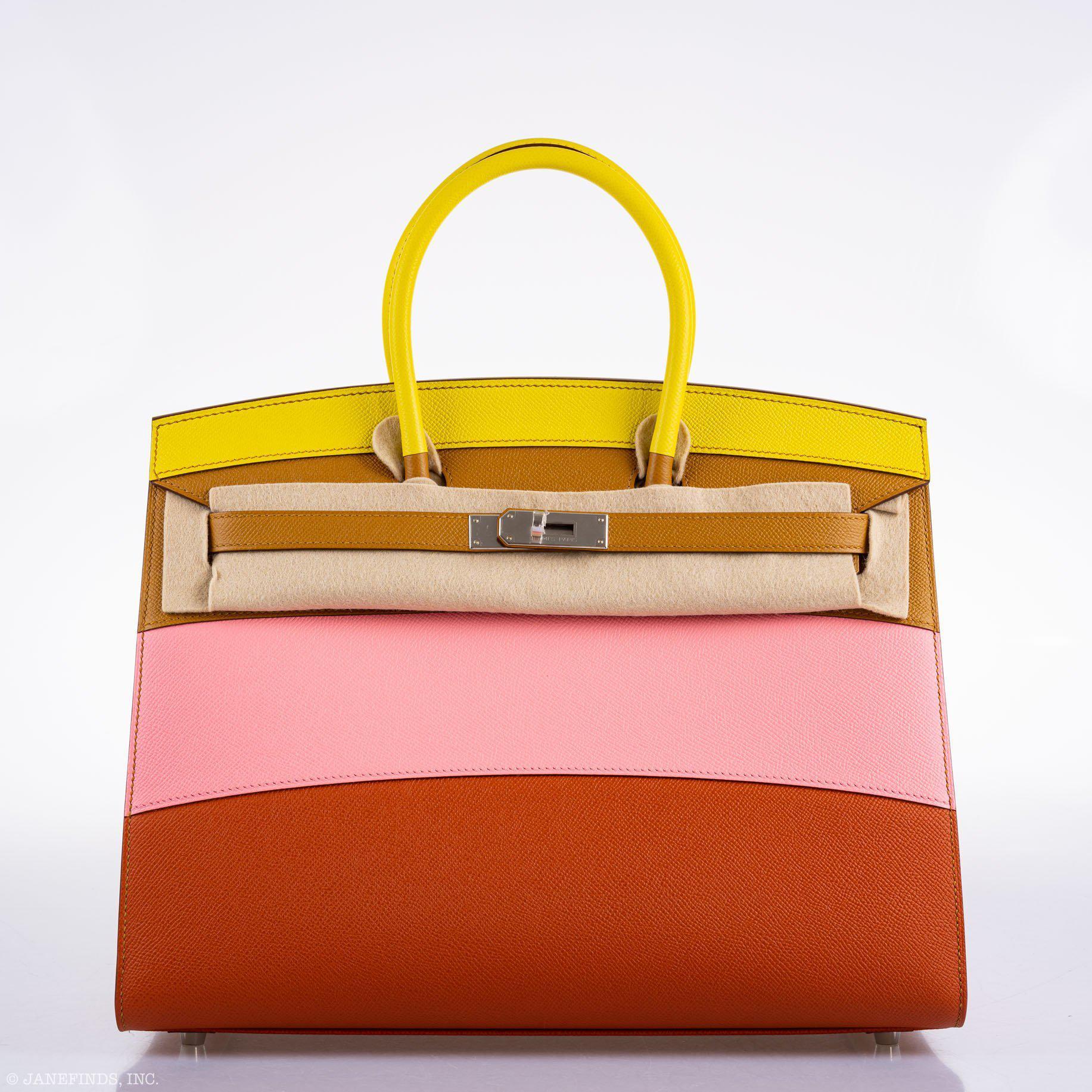 Hermès Birkin 35 Sellier "Sunrise" Rainbow Epsom Palladium Hardware