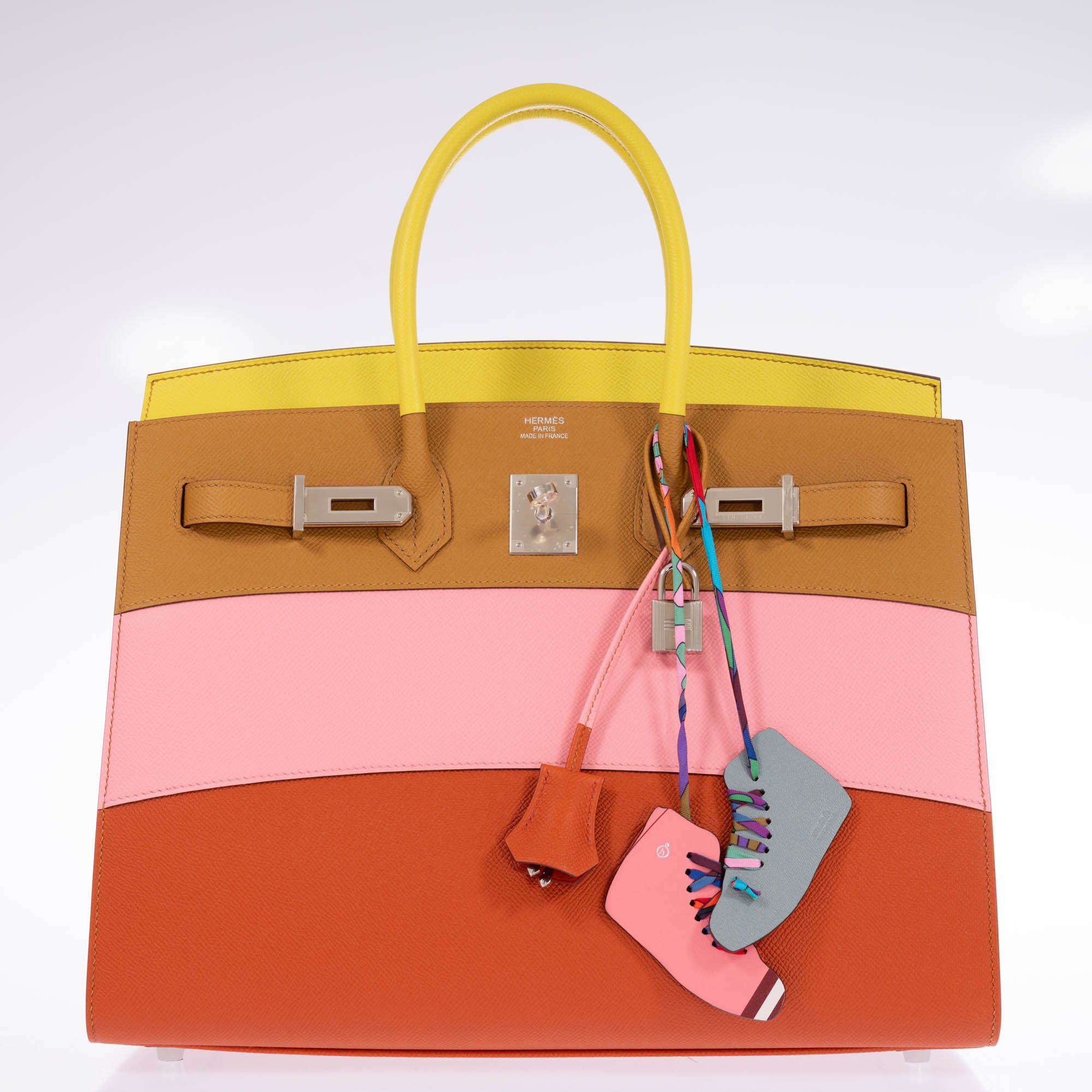 Hermès Birkin 35 Sellier "Sunrise" Rainbow Epsom Palladium Hardware