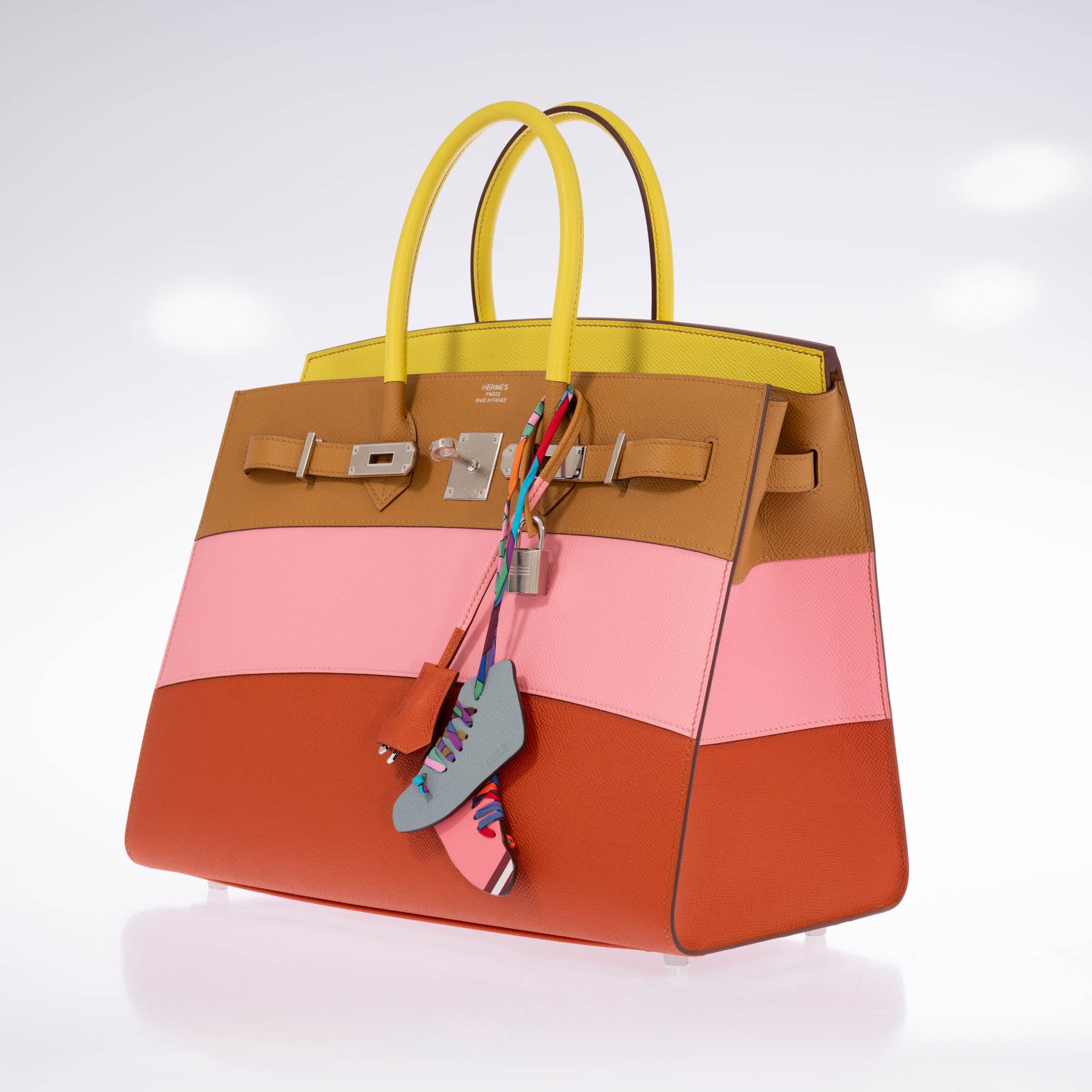 Hermès Birkin 35 Sellier "Sunrise" Rainbow Epsom Palladium Hardware