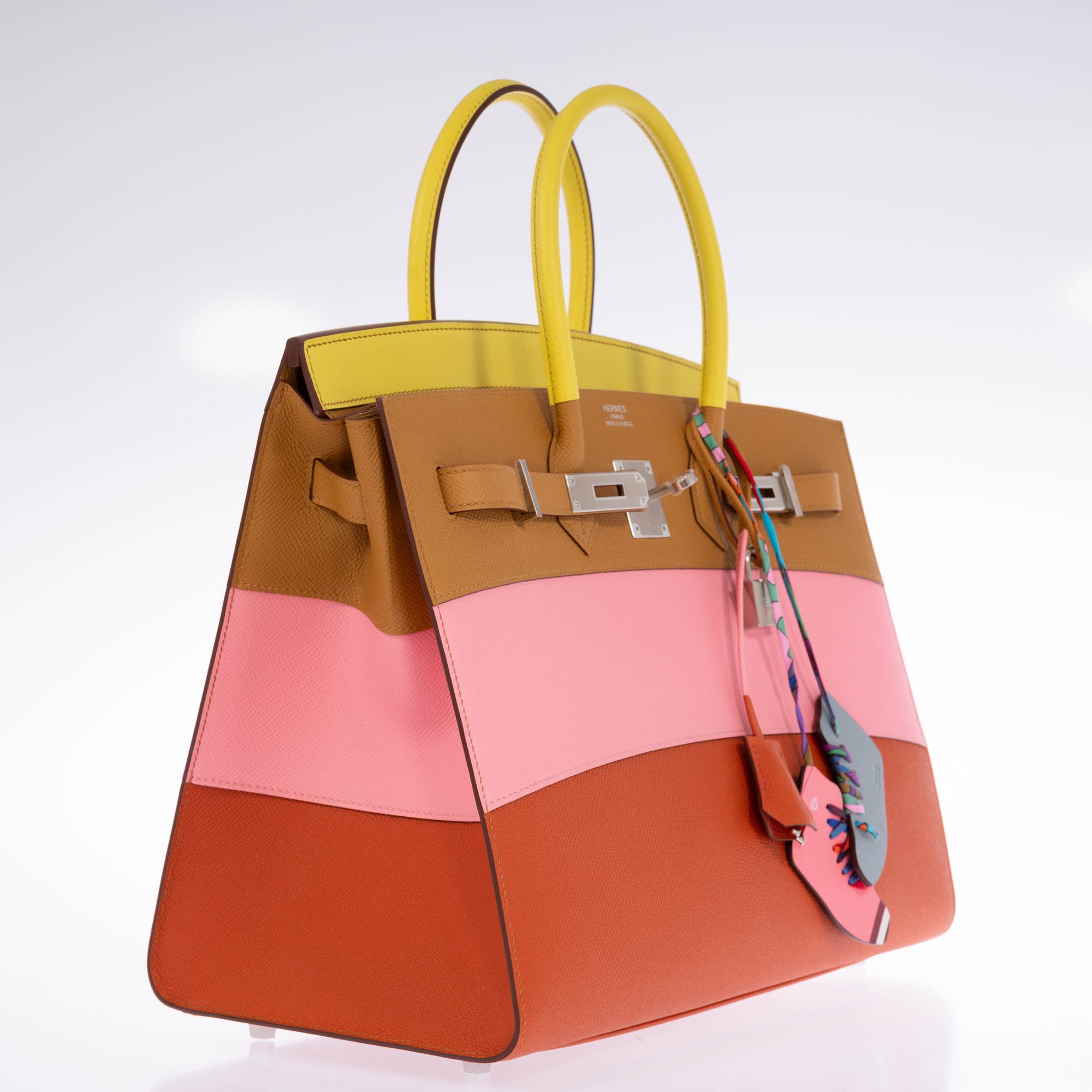 Hermès Birkin 35 Sellier "Sunrise" Rainbow Epsom Palladium Hardware