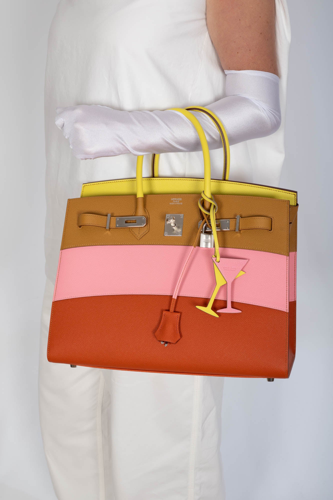 Hermès Birkin 35 Sellier "Sunrise" Rainbow Epsom Palladium Hardware