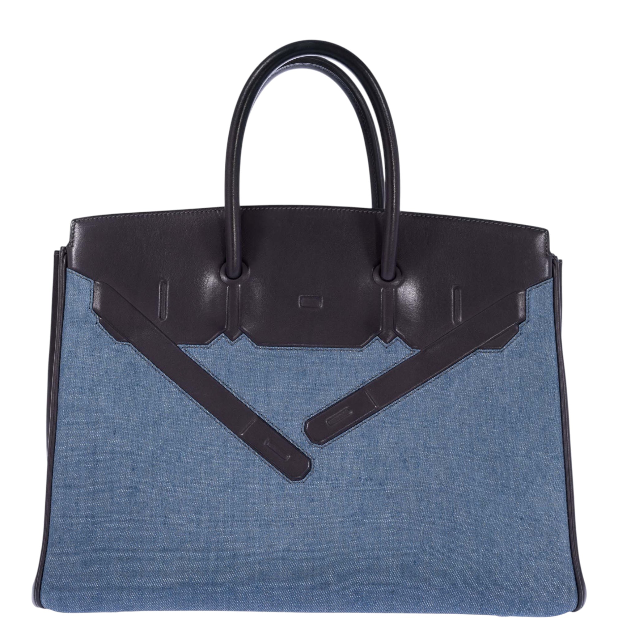 Hermès Birkin 35 Shadow Denim and Black Box Calf Leather | JANEFINDS