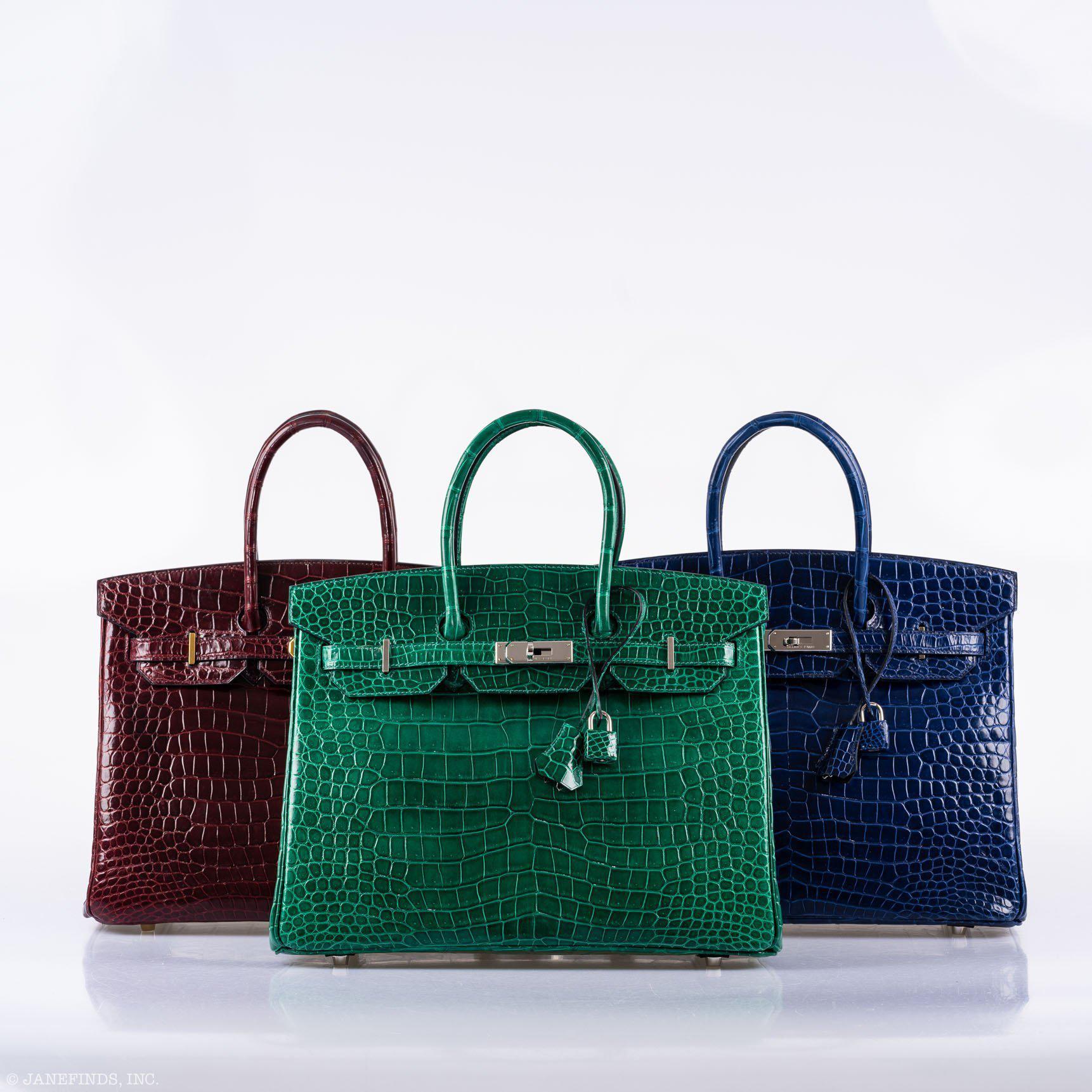 Hermès Birkin 35 Vert Emerald Porosus Crocodile Palladium Hardware