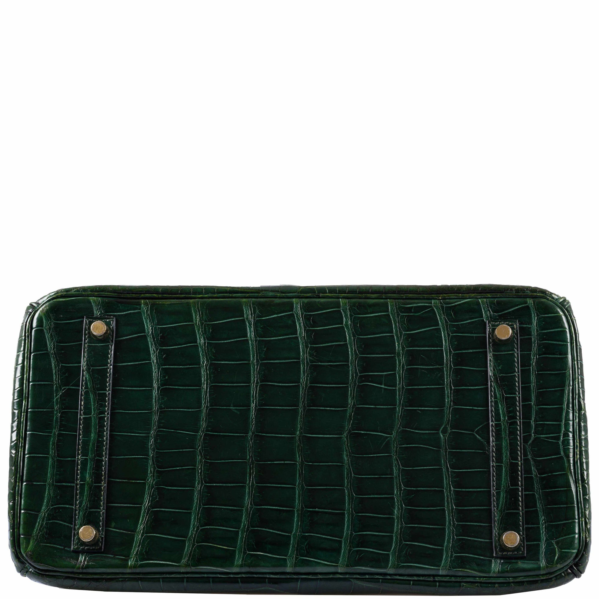 Hermès Birkin 35 Vert Fonce Porosus Crocodile Gold Hardware
