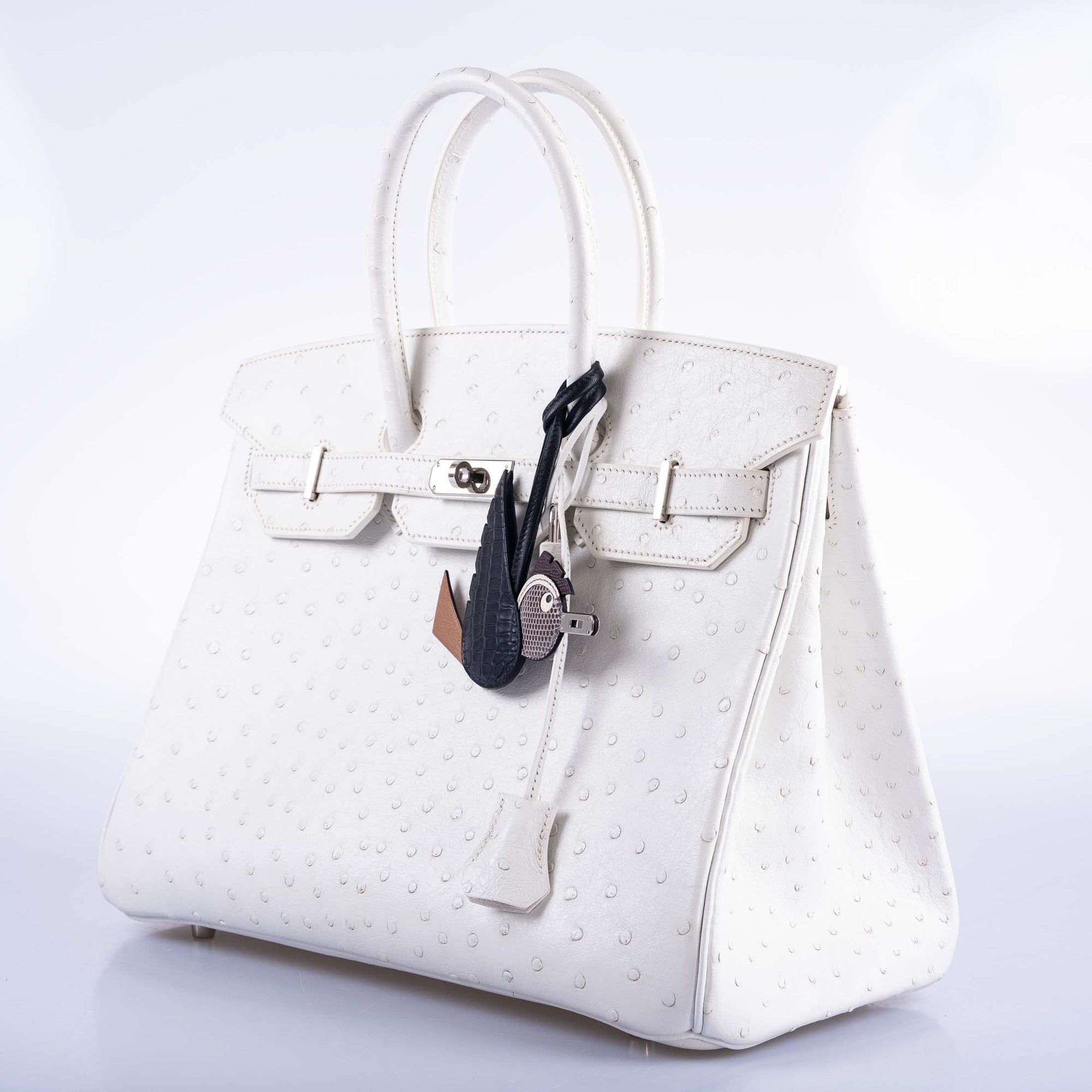 Hermès Birkin 35 White Ostrich with Palladium Hardware