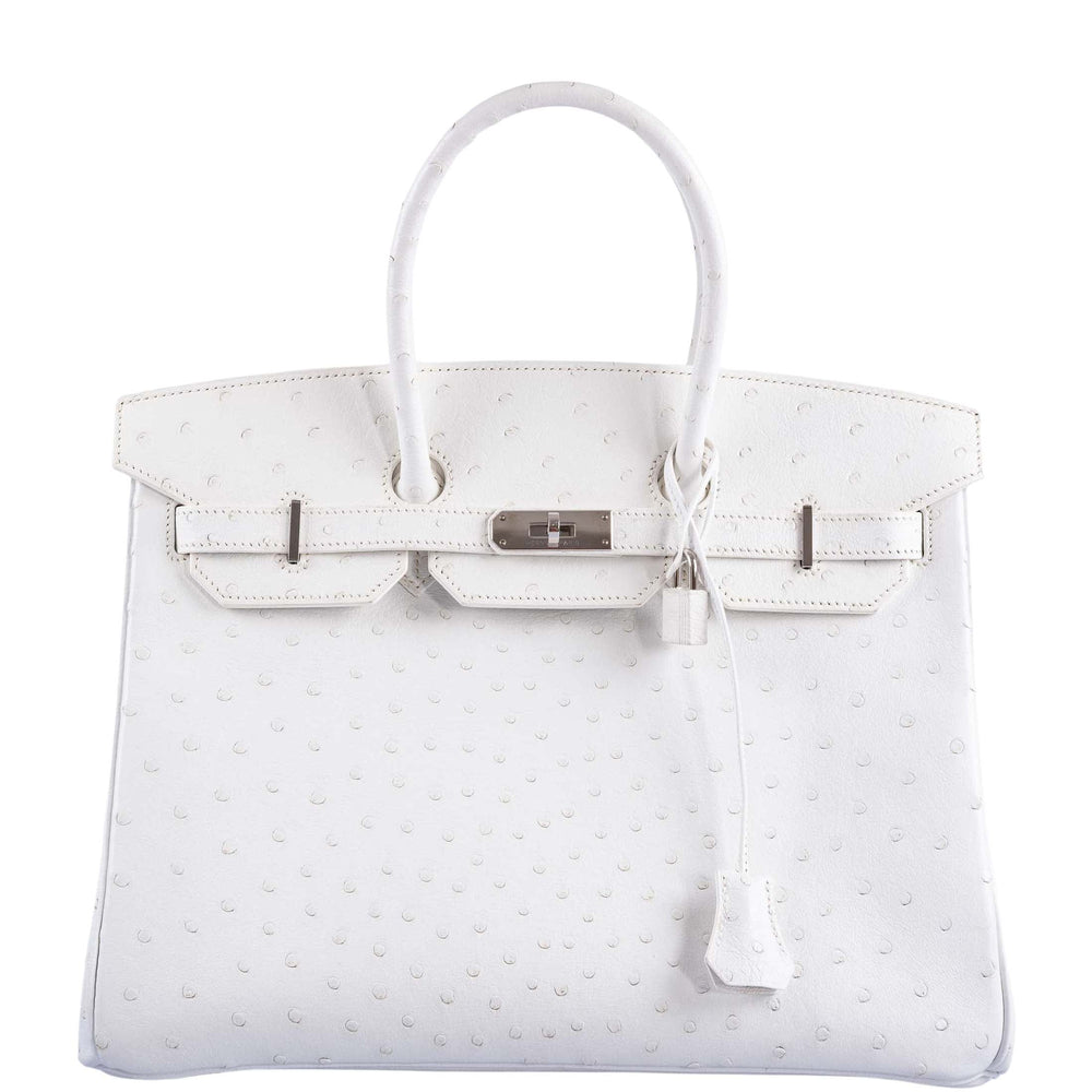 Hermès Birkin 35 White Ostrich with Palladium Hardware