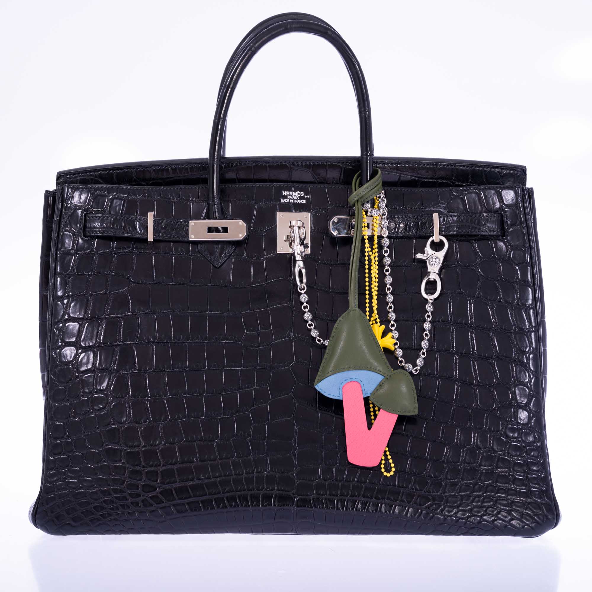 Hermès Birkin 40 Black Matte Porosus Crocodile Palladium Hardware