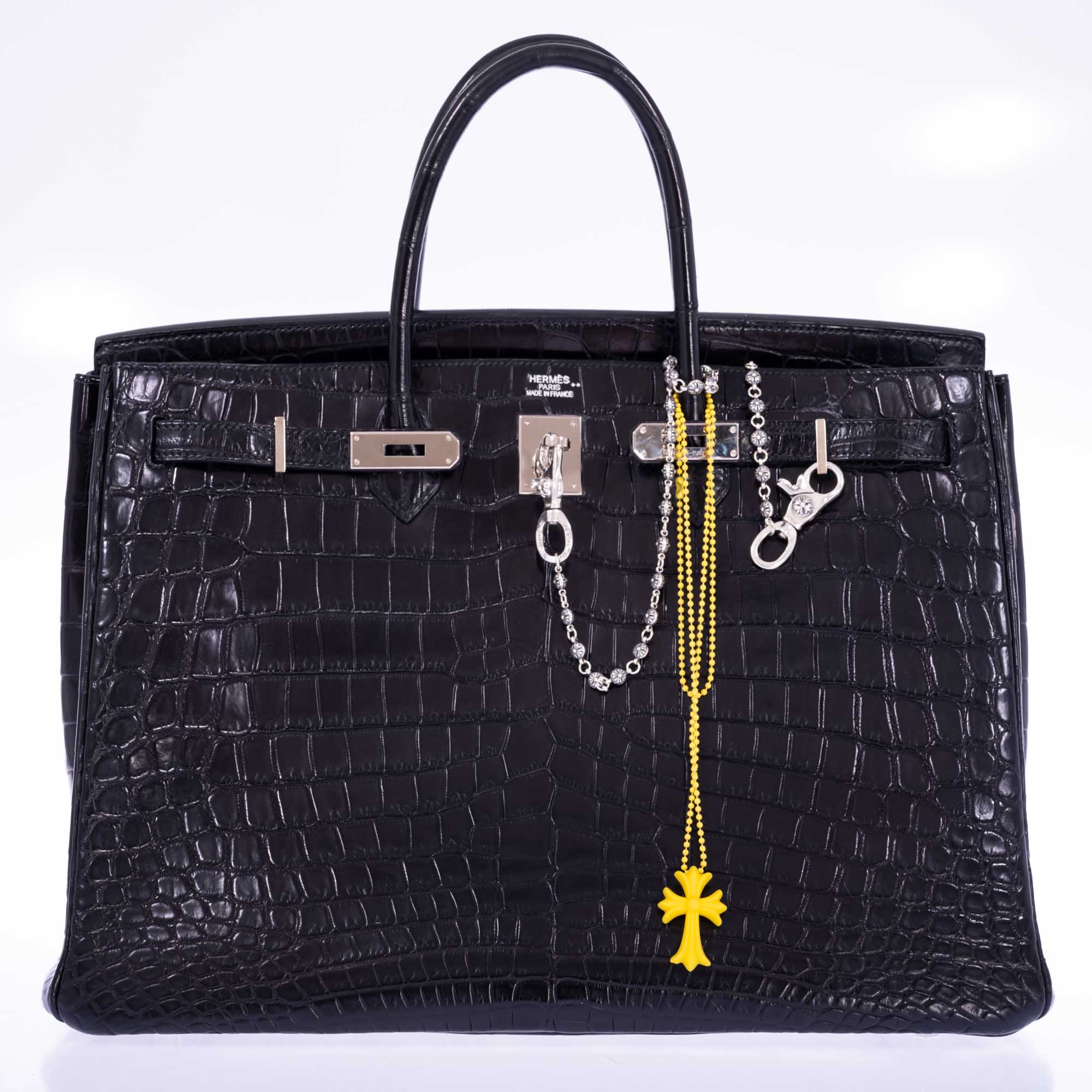 Hermès Birkin 40 Black Matte Porosus Crocodile Palladium Hardware