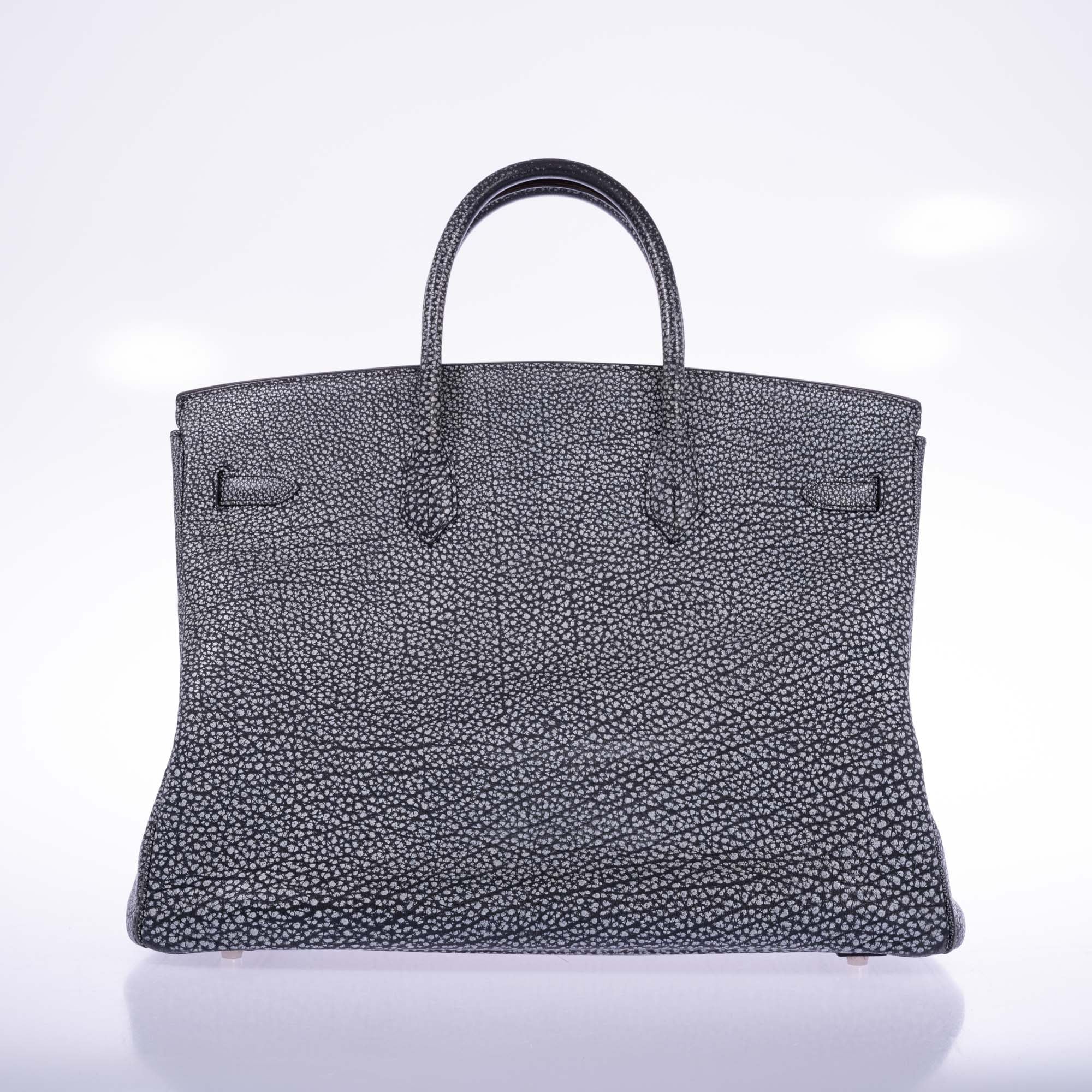 Hermès Birkin 40 Dalmatian Buffalo Metallic Silver Palladium Hardware