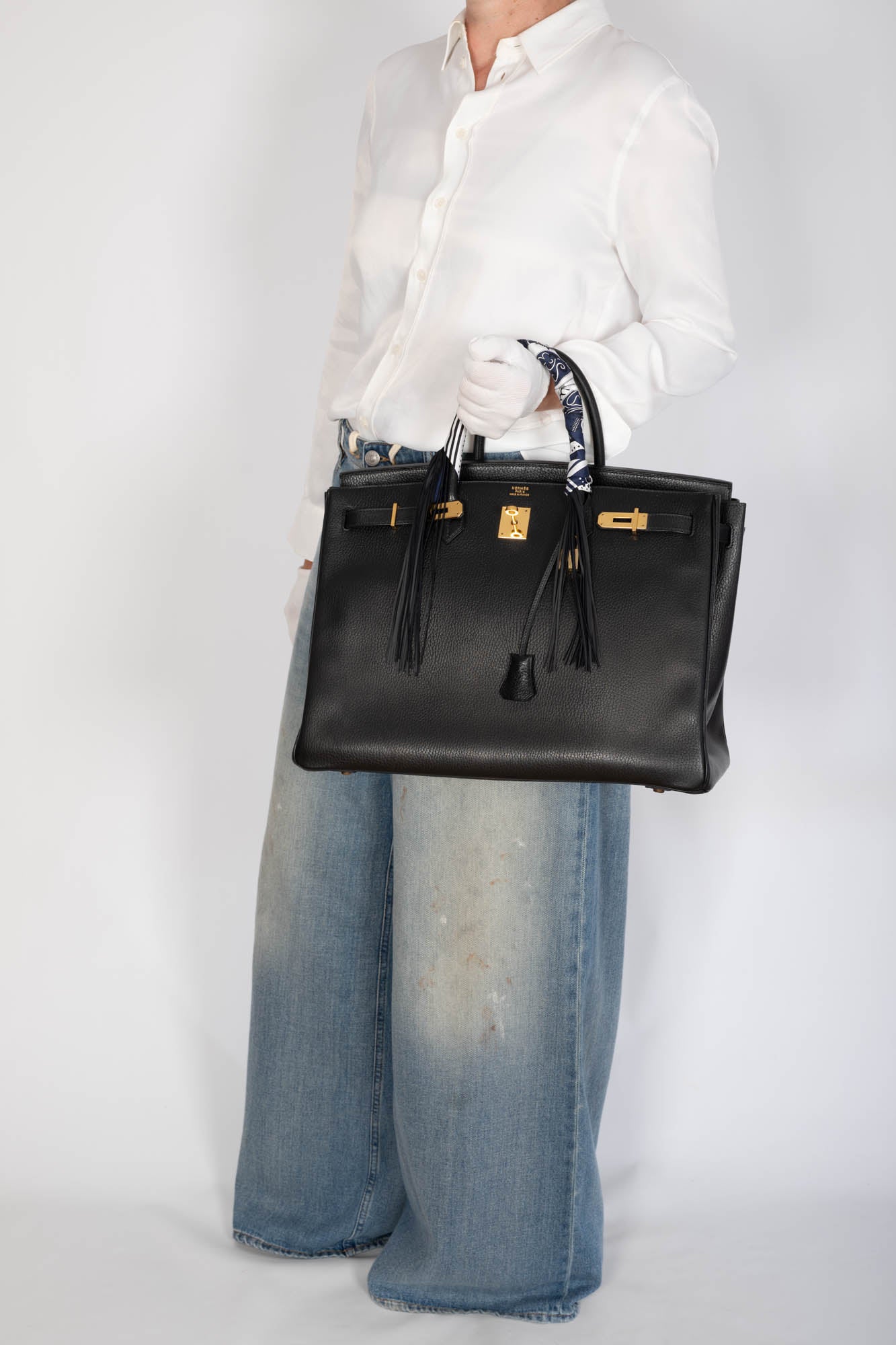 Hermès Birkin 40 Noir Vache Ardennes Gold Hardware
