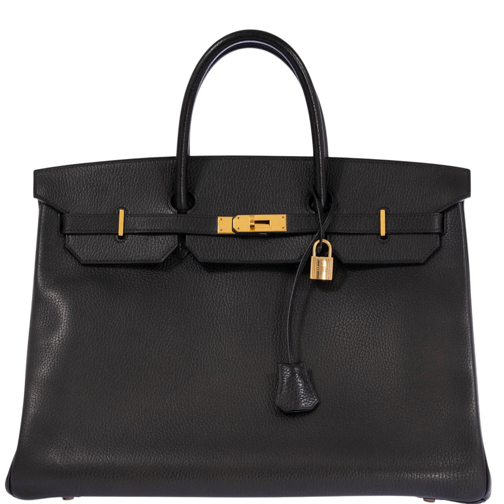 Hermès Birkin 40 Noir Vache Ardennes Gold Hardware