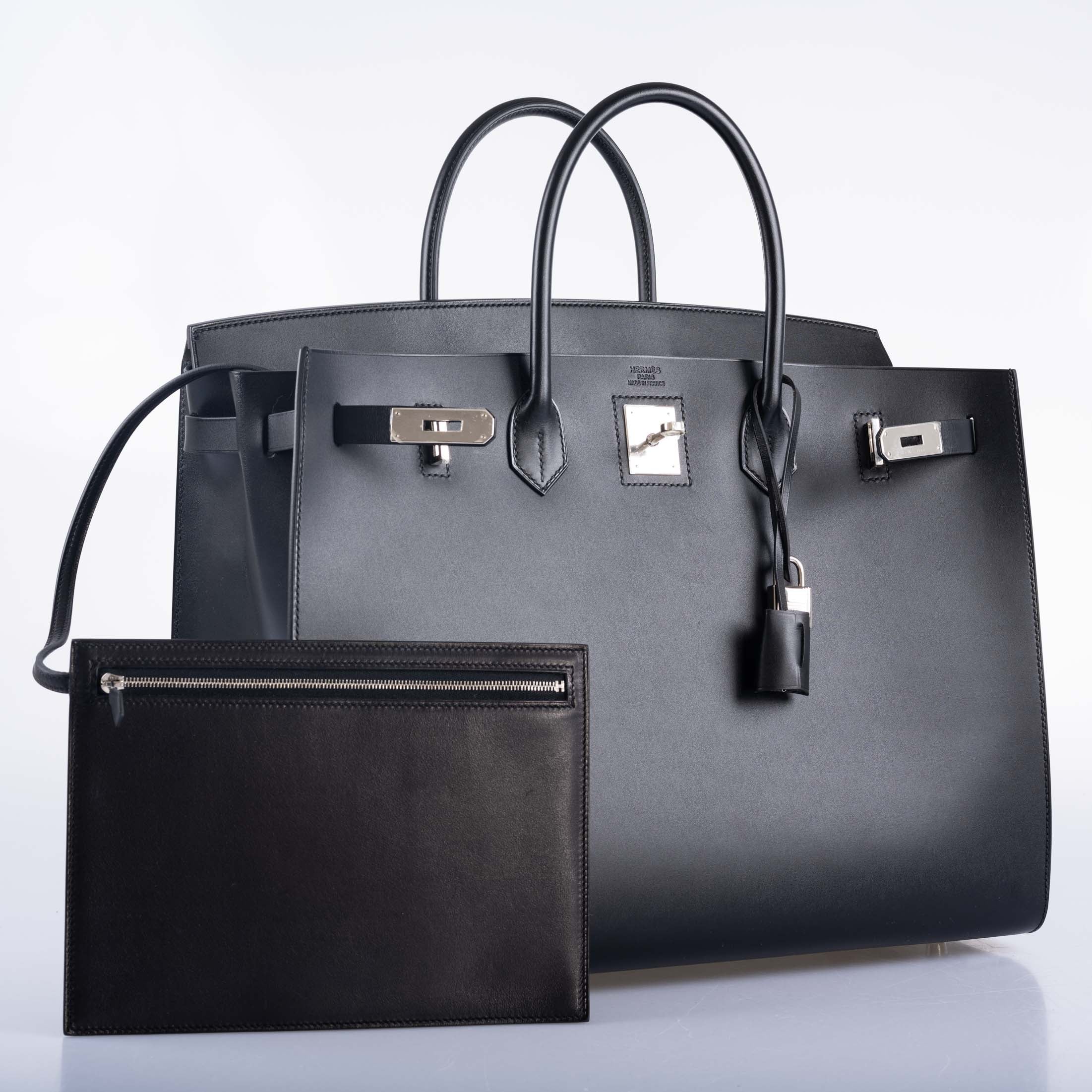 Hermès Birkin 40 Sellier Noir Hunter Vache Palladium Hardware