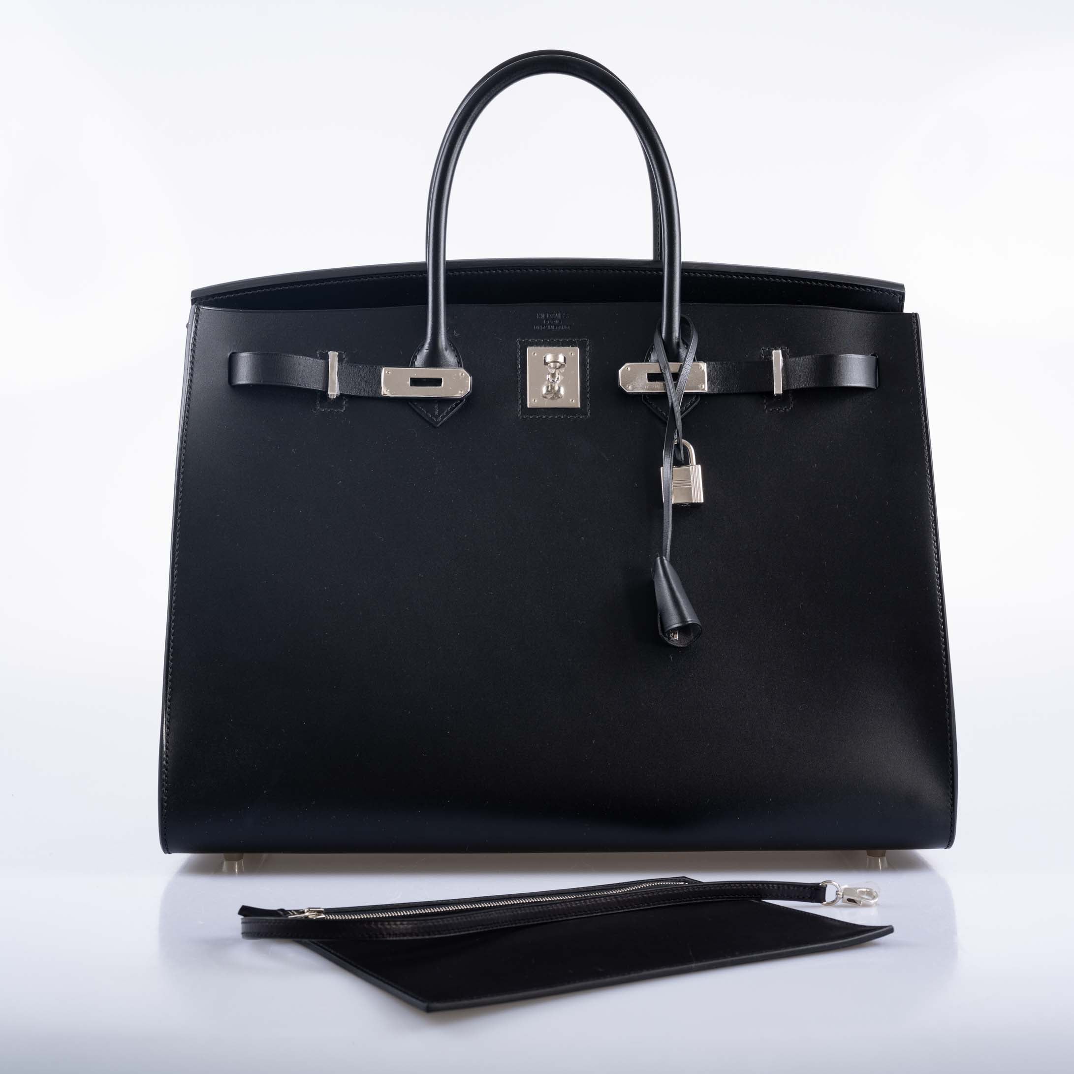 Hermès Birkin 40 Sellier Noir Hunter Vache Palladium Hardware
