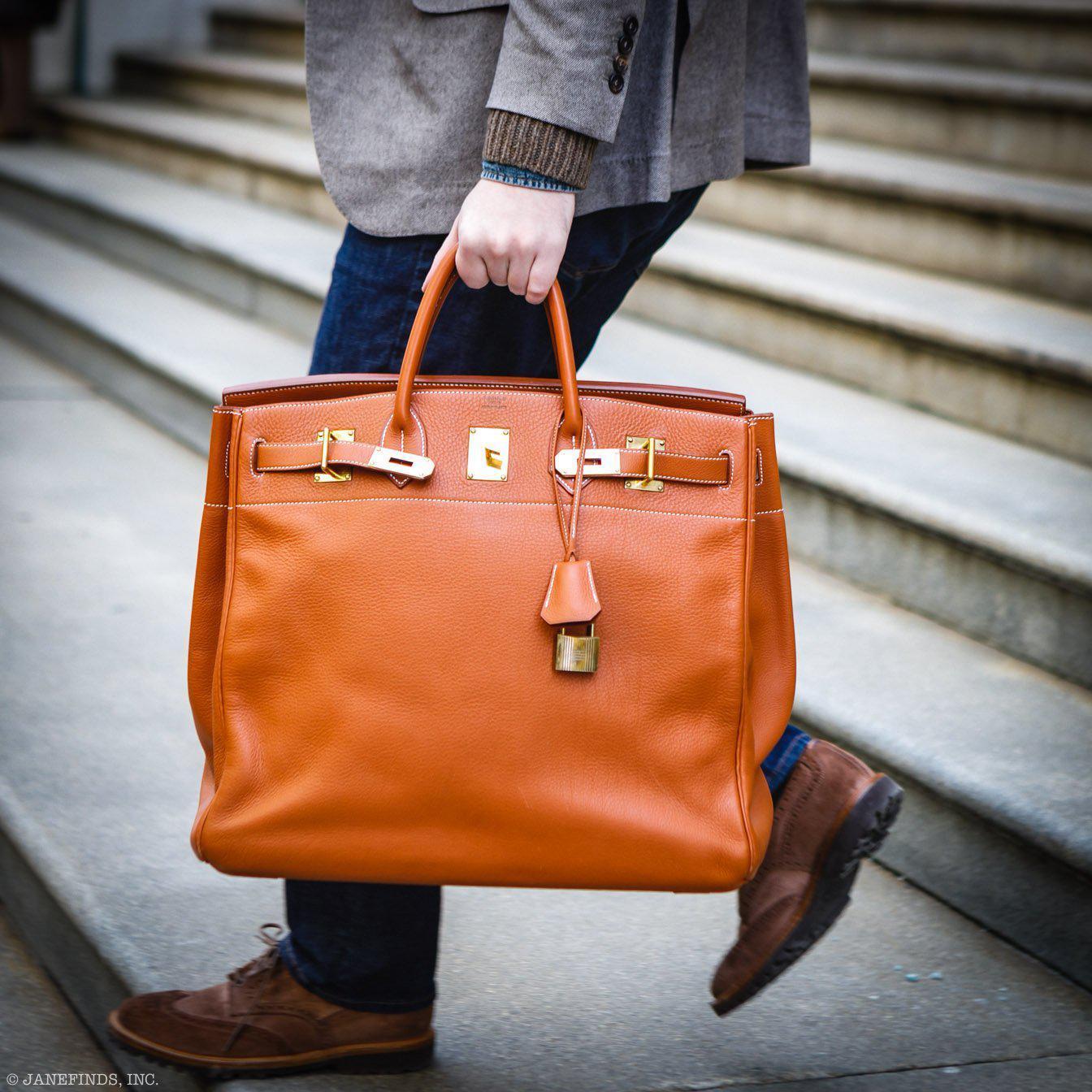 Hermès Birkin 45 HAC Etrusque Clemence leather Gold Hardware