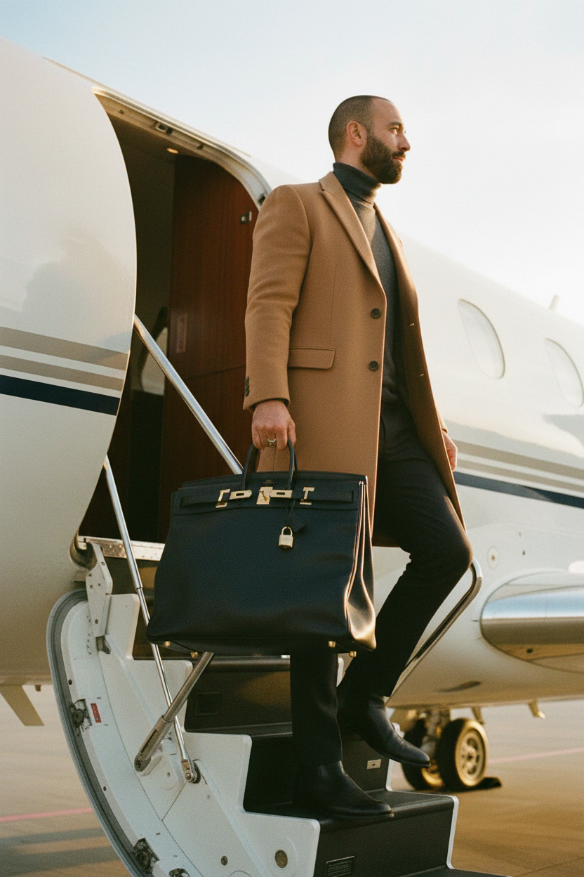 Hermès Birkin 55 Travel HAC Black Ardennes Gold Hardware