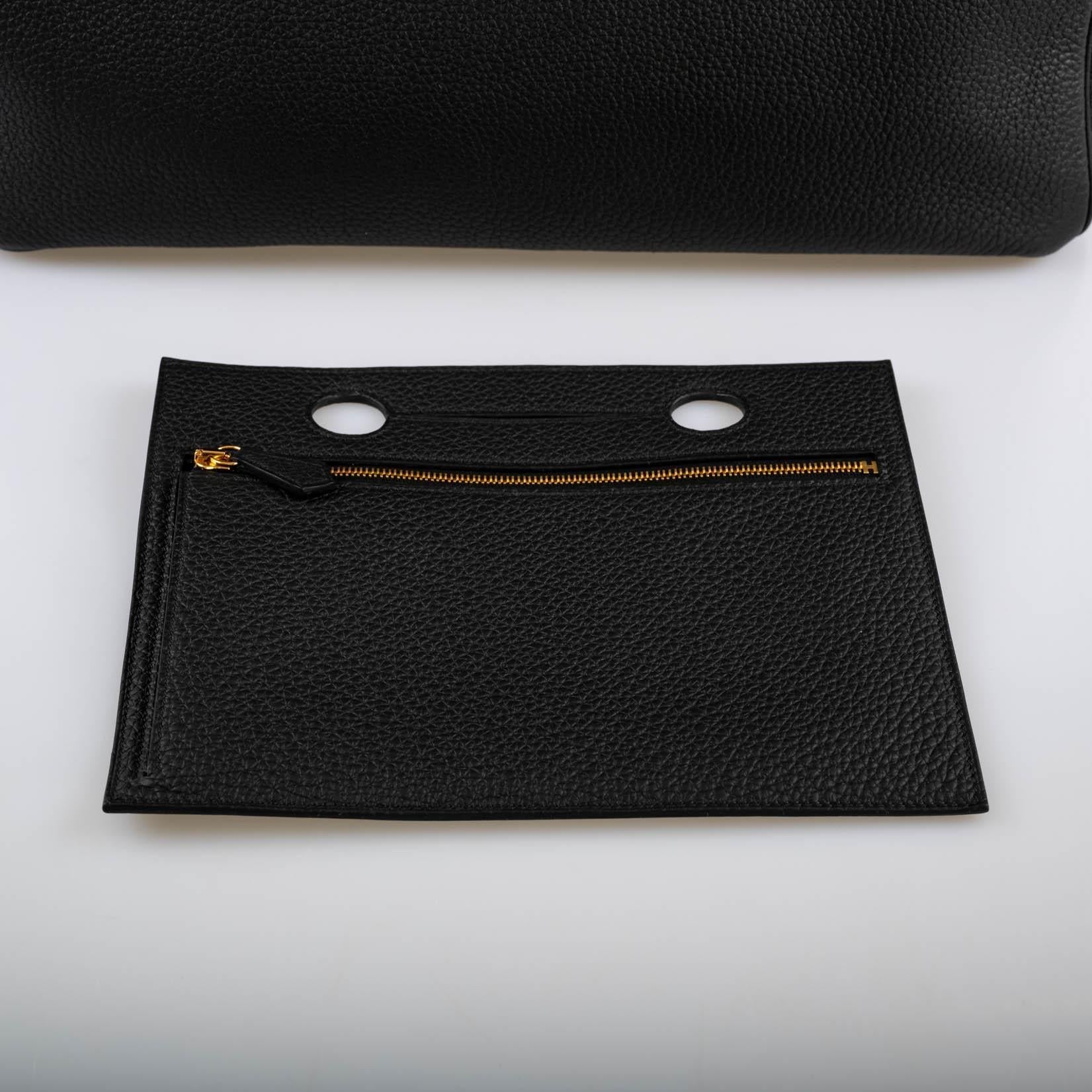 Hermès Birkin Pochette Backpocket Black Togo With Gold Hardware