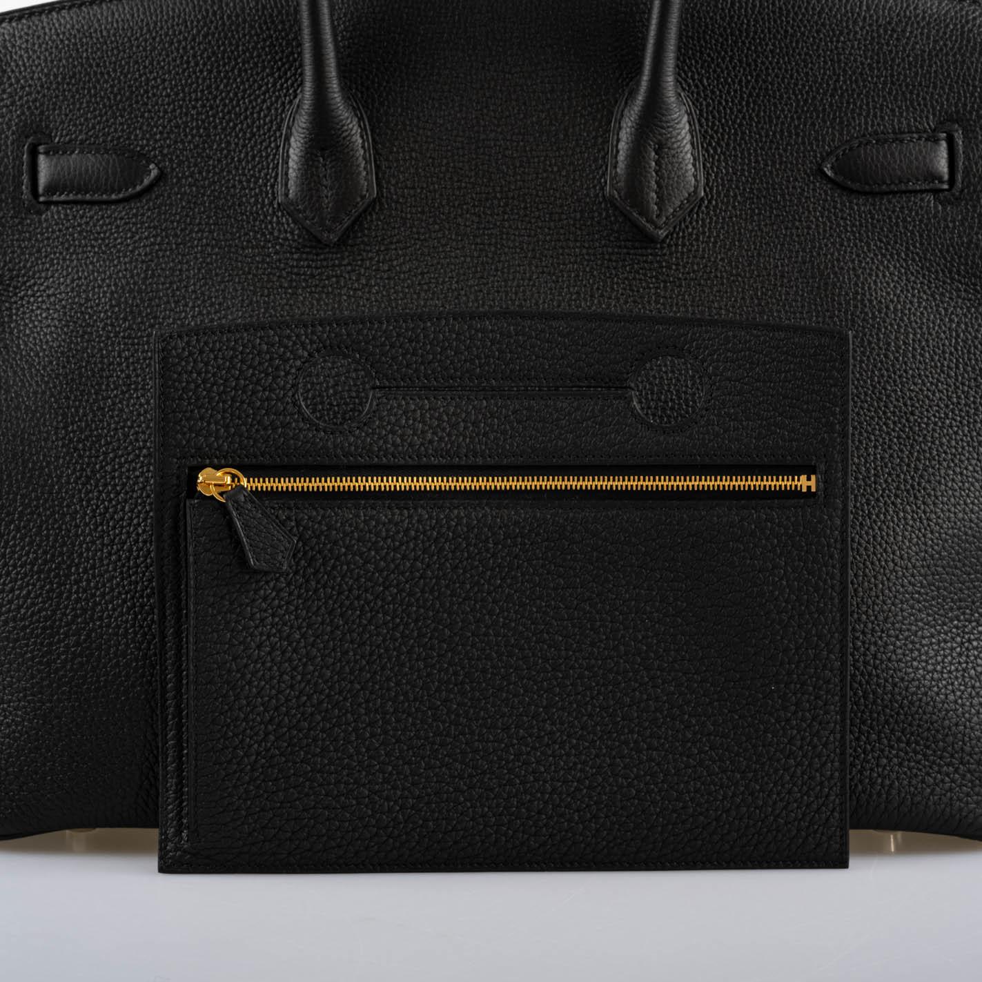 Hermès Birkin Pochette Backpocket Black Togo With Gold Hardware