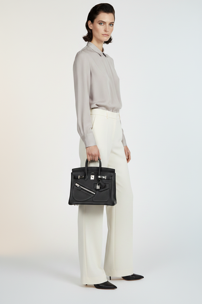 Hermès Birkin Rock 25 Noir Volupto Palladium Hardware