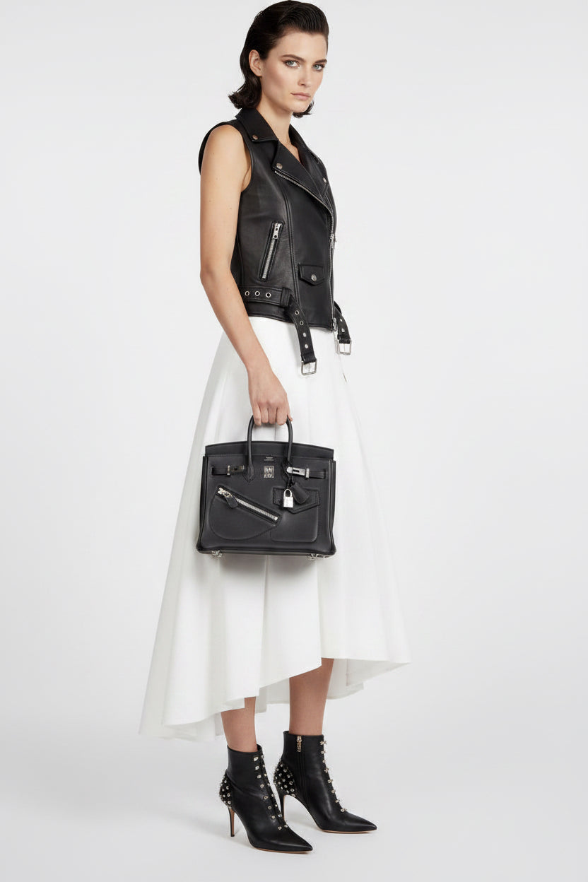 Hermès Birkin Rock 25 Noir Volupto Palladium Hardware