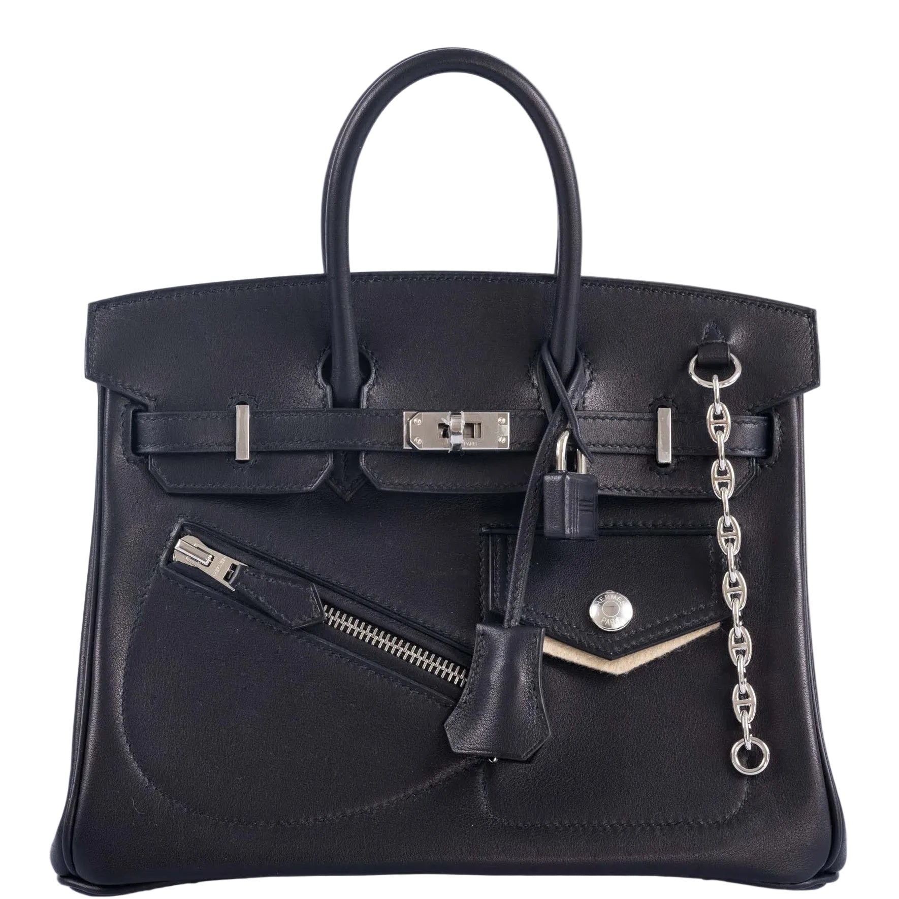 Hermès Birkin Rock 25 Noir Volupto Palladium Hardware
