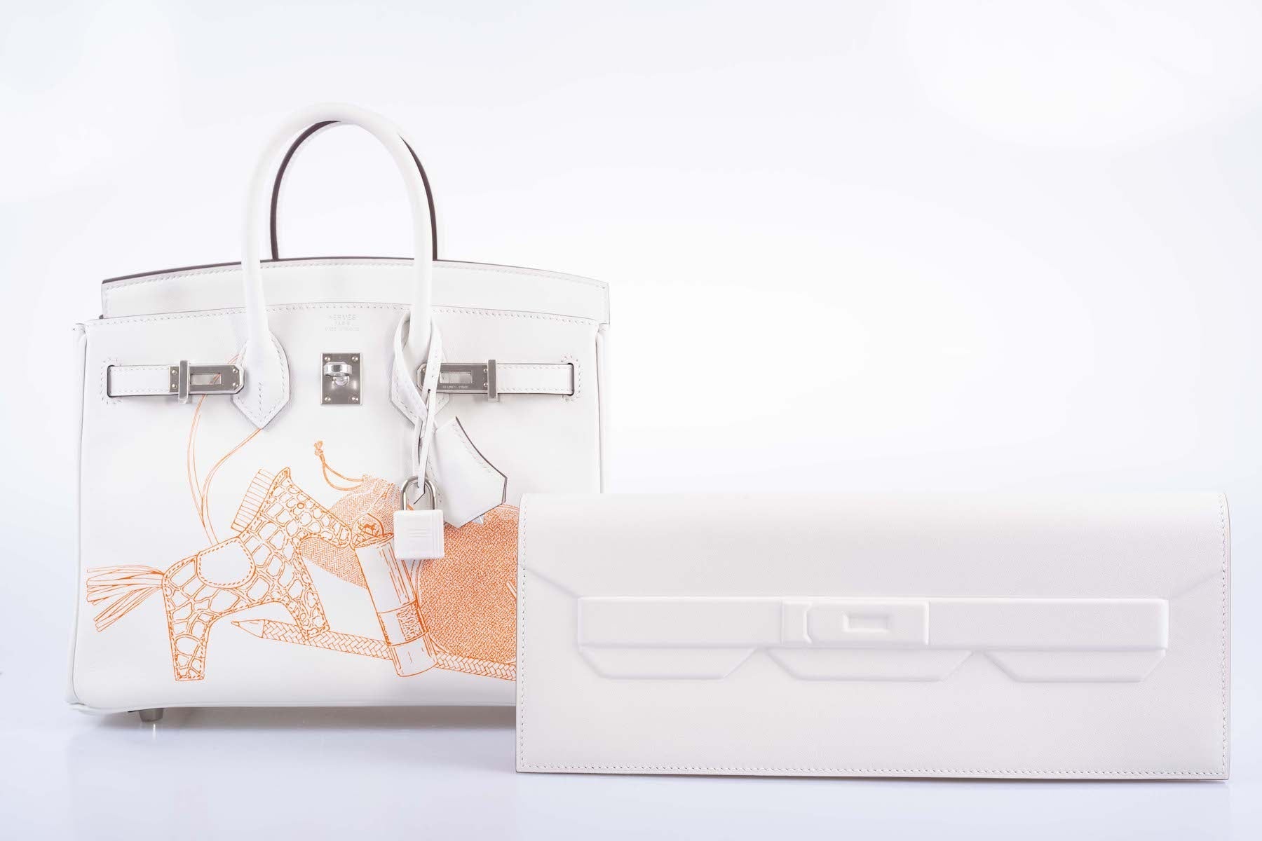 Hermès Birkin Shadow Clutch Swift Gris Pale