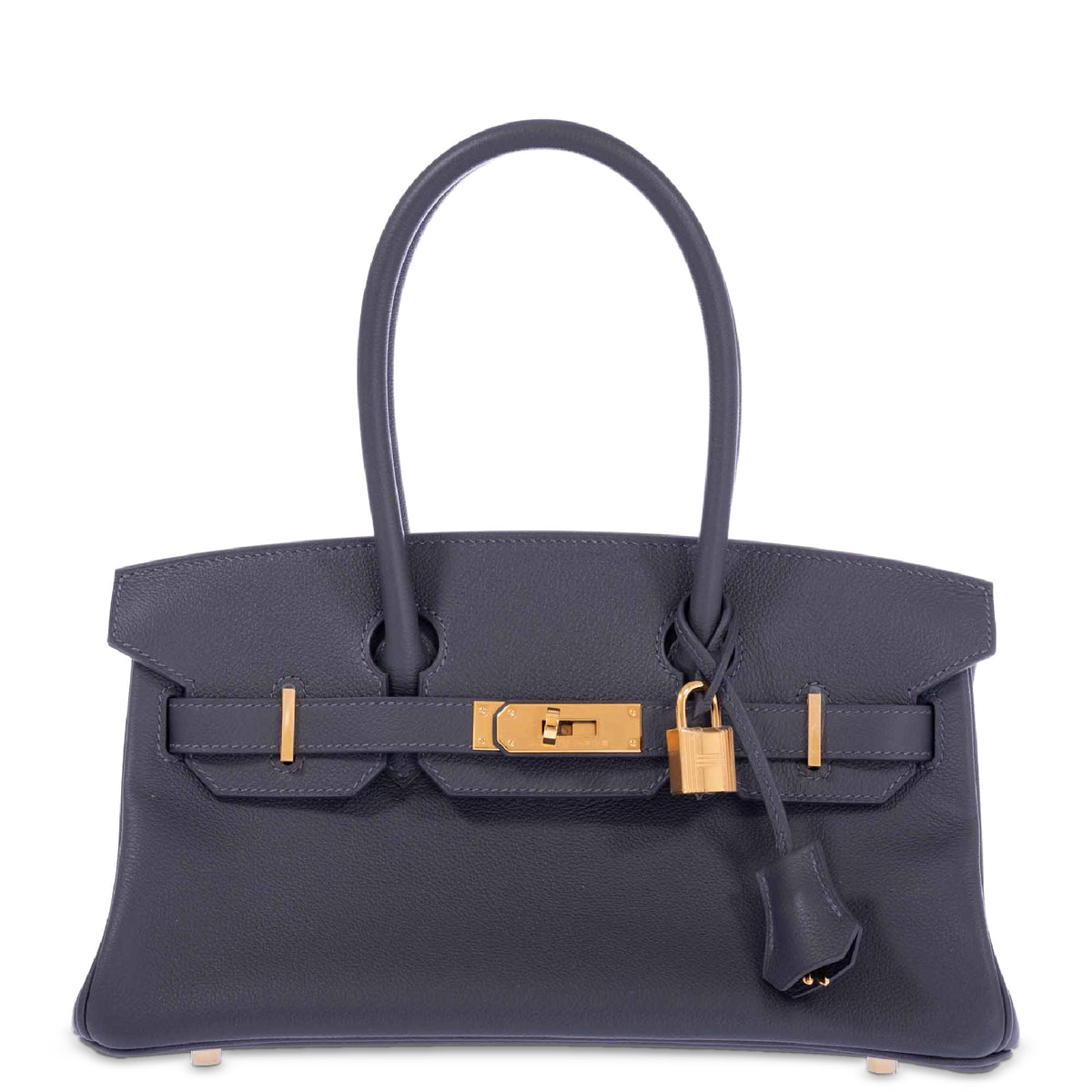 Hermès Birkin Shoulder Light 29 Ardoise Evercolor Gold Hardware, front view