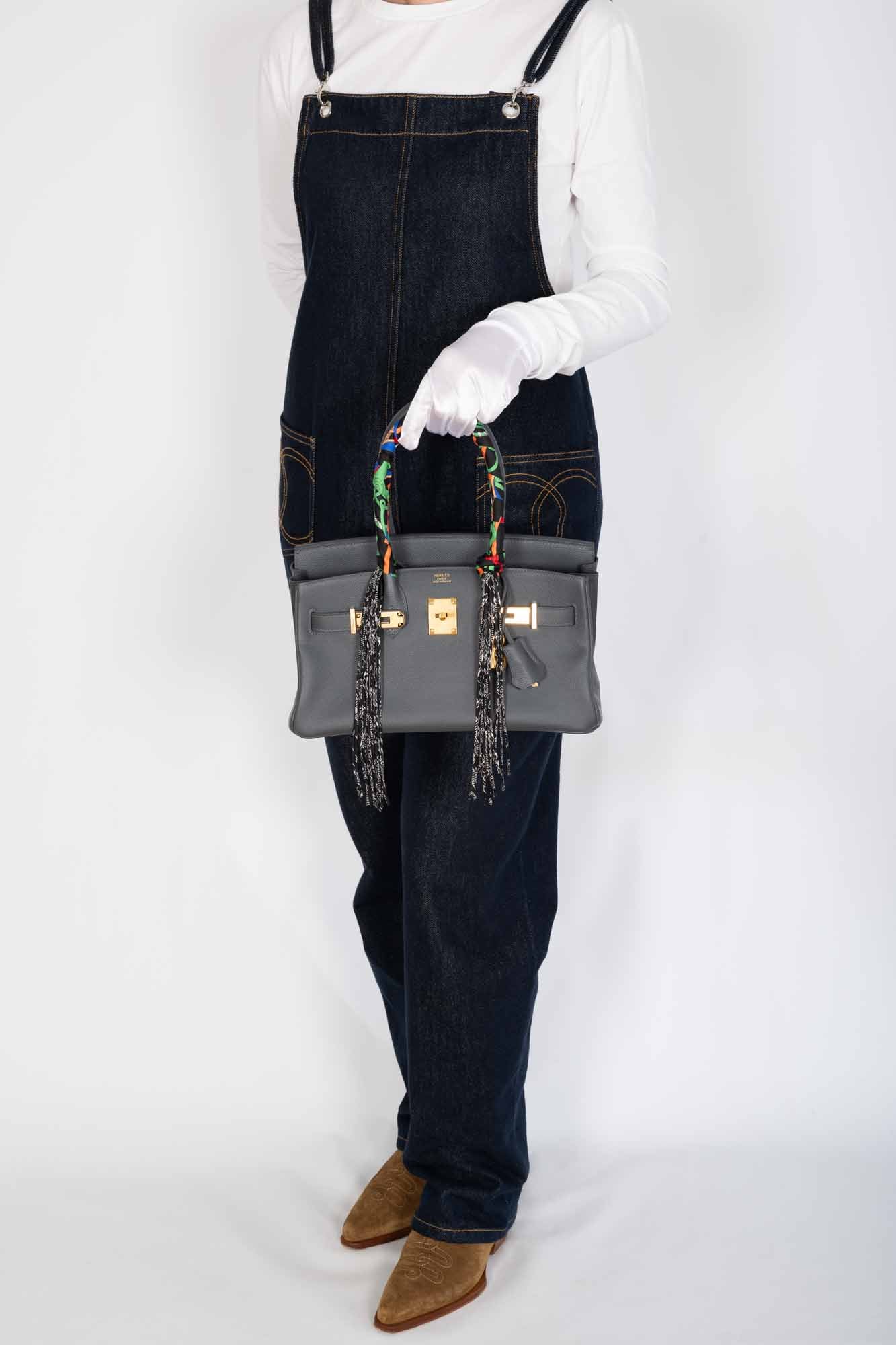 Hermès Birkin Shoulder Light 29 Ardoise Evercolor Gold Hardware