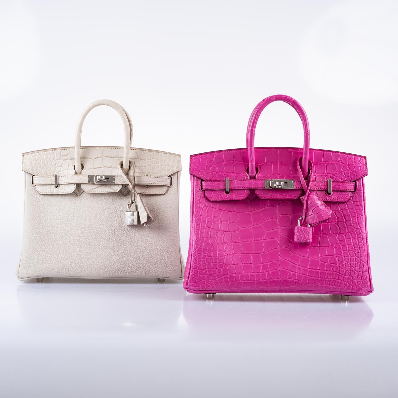 Hermès Birkin 25 Touch Beton Togo/Matte Alligator Mississippiensis Palladium Hardware
