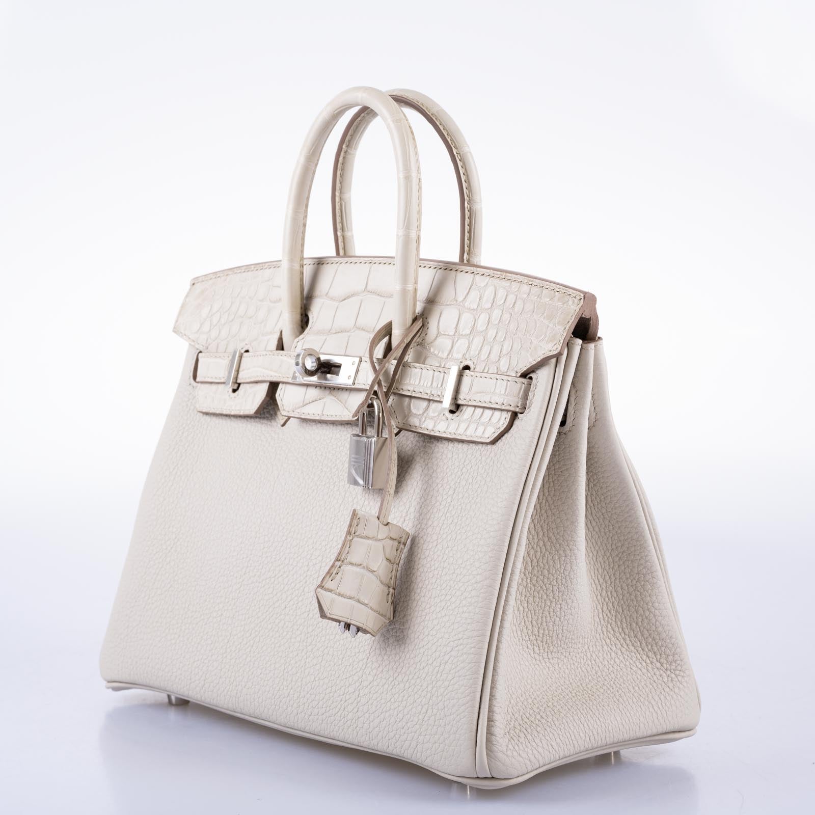 Hermès Birkin 25 Touch Beton Togo/Matte Alligator Mississippiensis Palladium Hardware