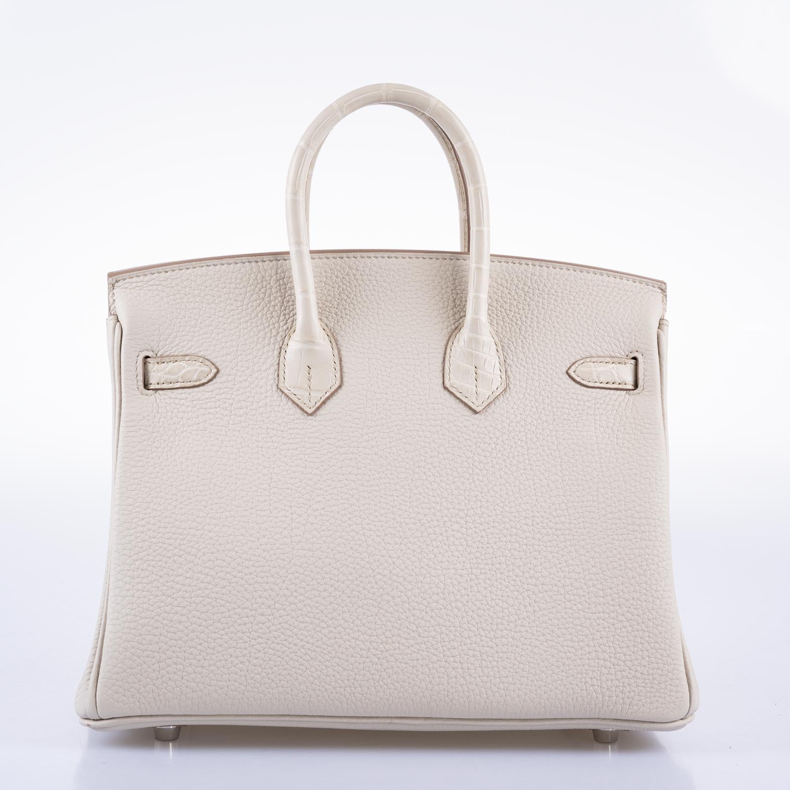 Hermès Birkin 25 Touch Beton Togo/Matte Alligator Mississippiensis Palladium Hardware