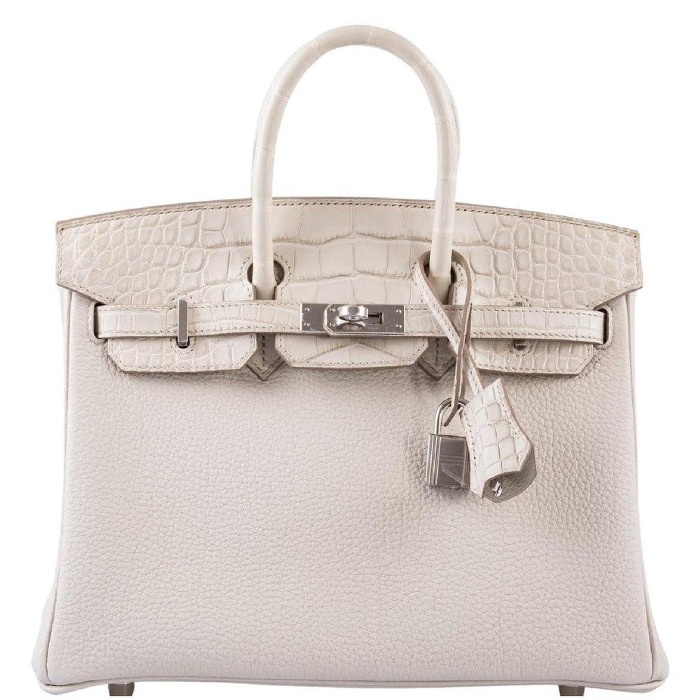 Hermès Birkin 25 Touch Beton Togo/Matte Alligator Mississippiensis Palladium Hardware