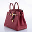 Hermès Birkin Touch 25 Rouge Grenat Matte Alligator and Togo Gold Hardware