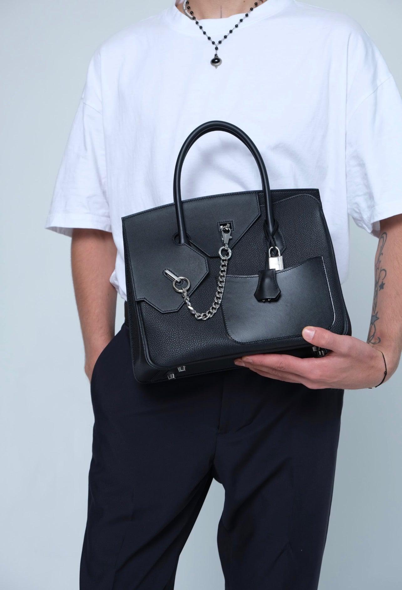 Hermès Birkin en Desordre Black Togo and Swift Palladium Hardware