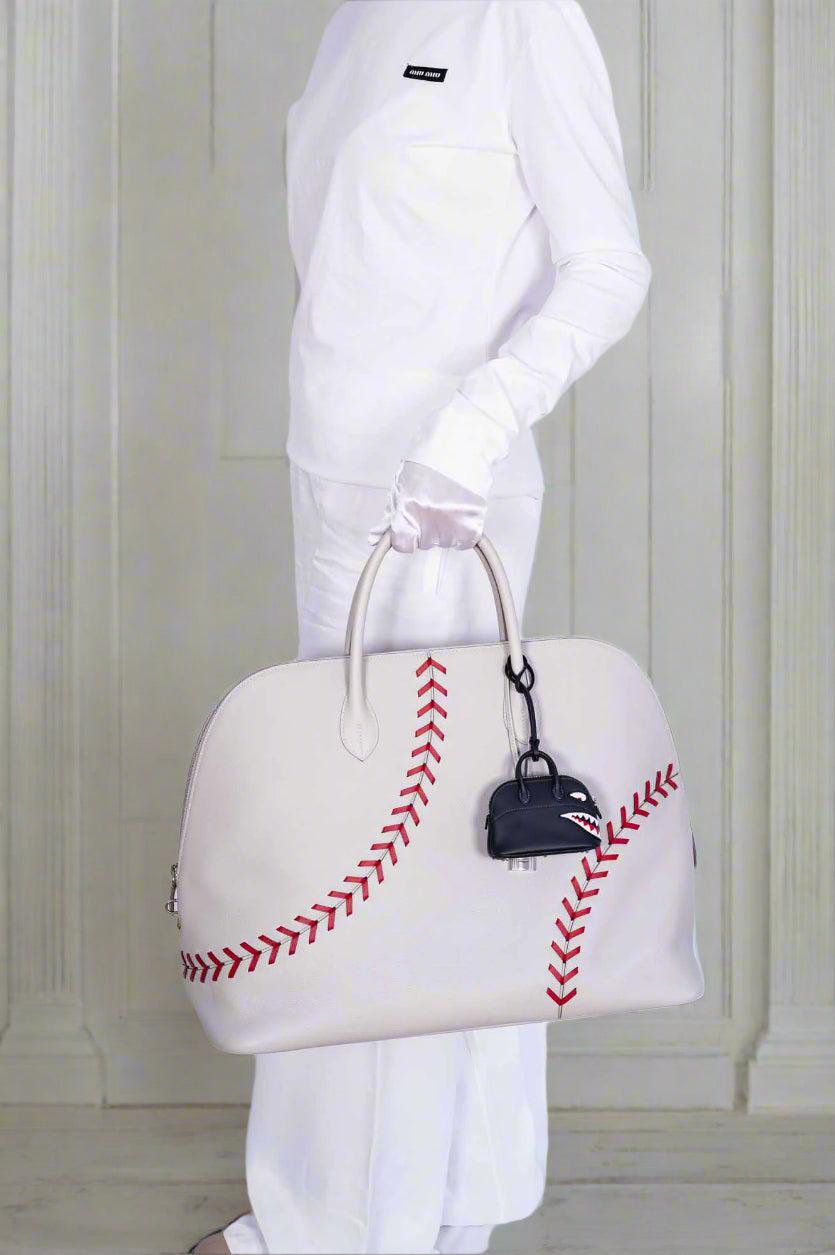 Hermès Bolide 1923 Baseball 45 Gris Perle Evercolor Rouge Stitching Palladium Hardware