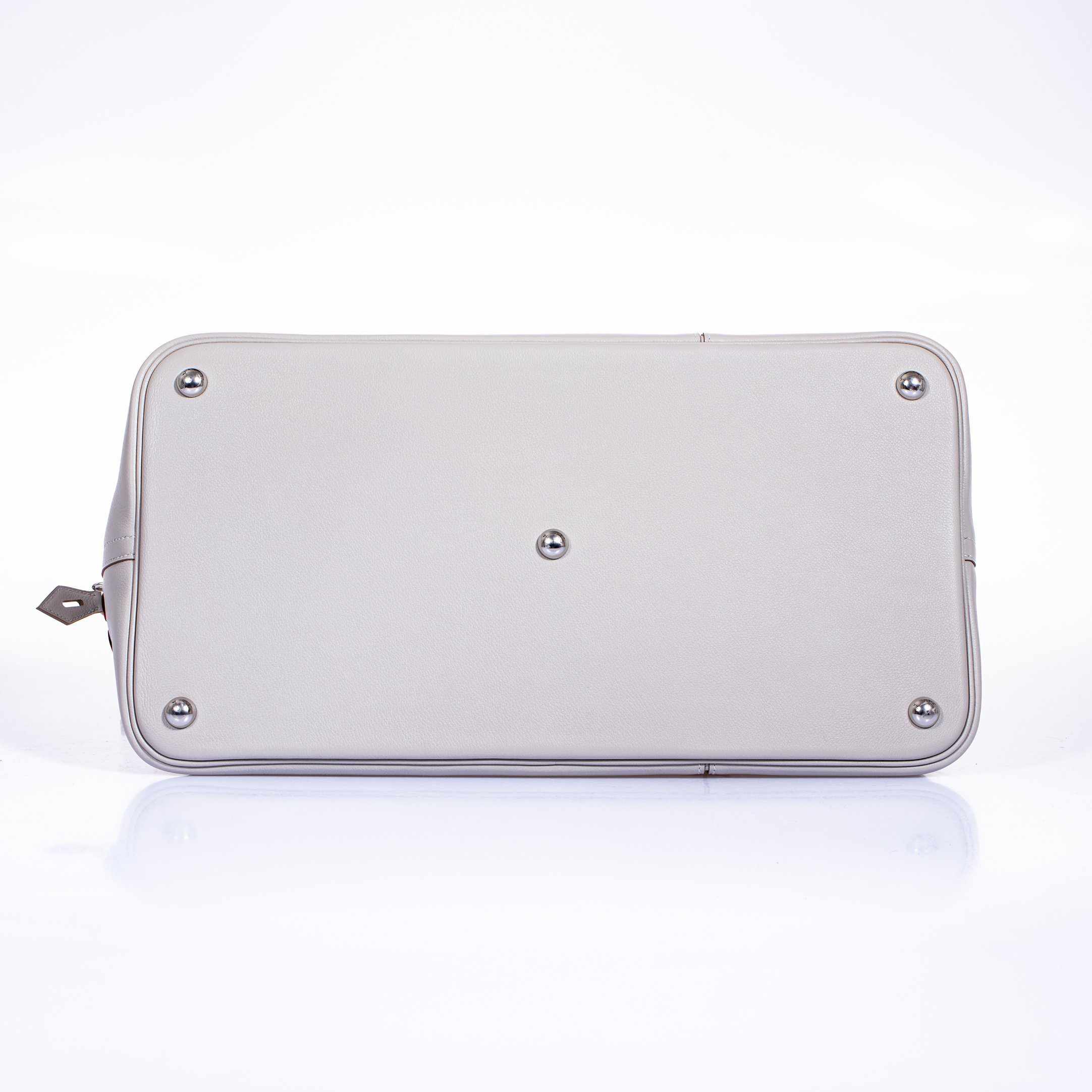 Hermès Bolide 1923 Baseball 45 Gris Perle Evercolor Rouge Stitching Palladium Hardware