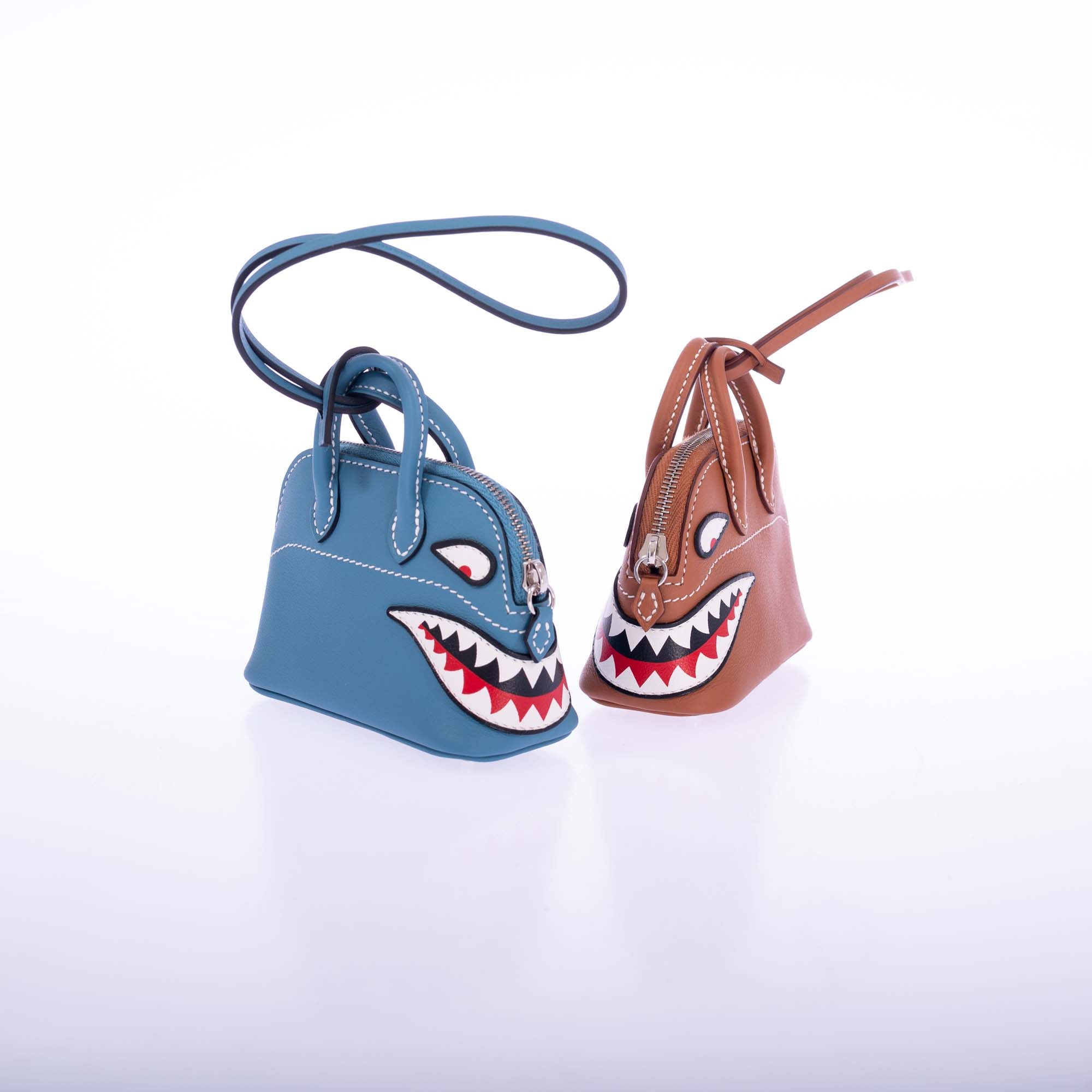 Hermès Bolide Mini Shark Charm Gold Swift Palladium Hardware