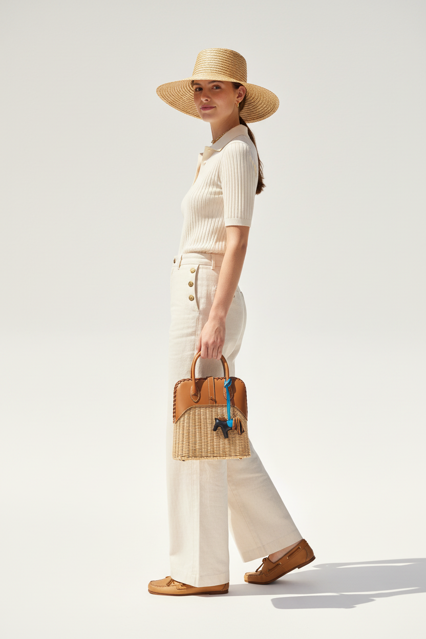 Hermès Bolide Picnic Fauve Barenia Osier Wicker Palladium Hardware