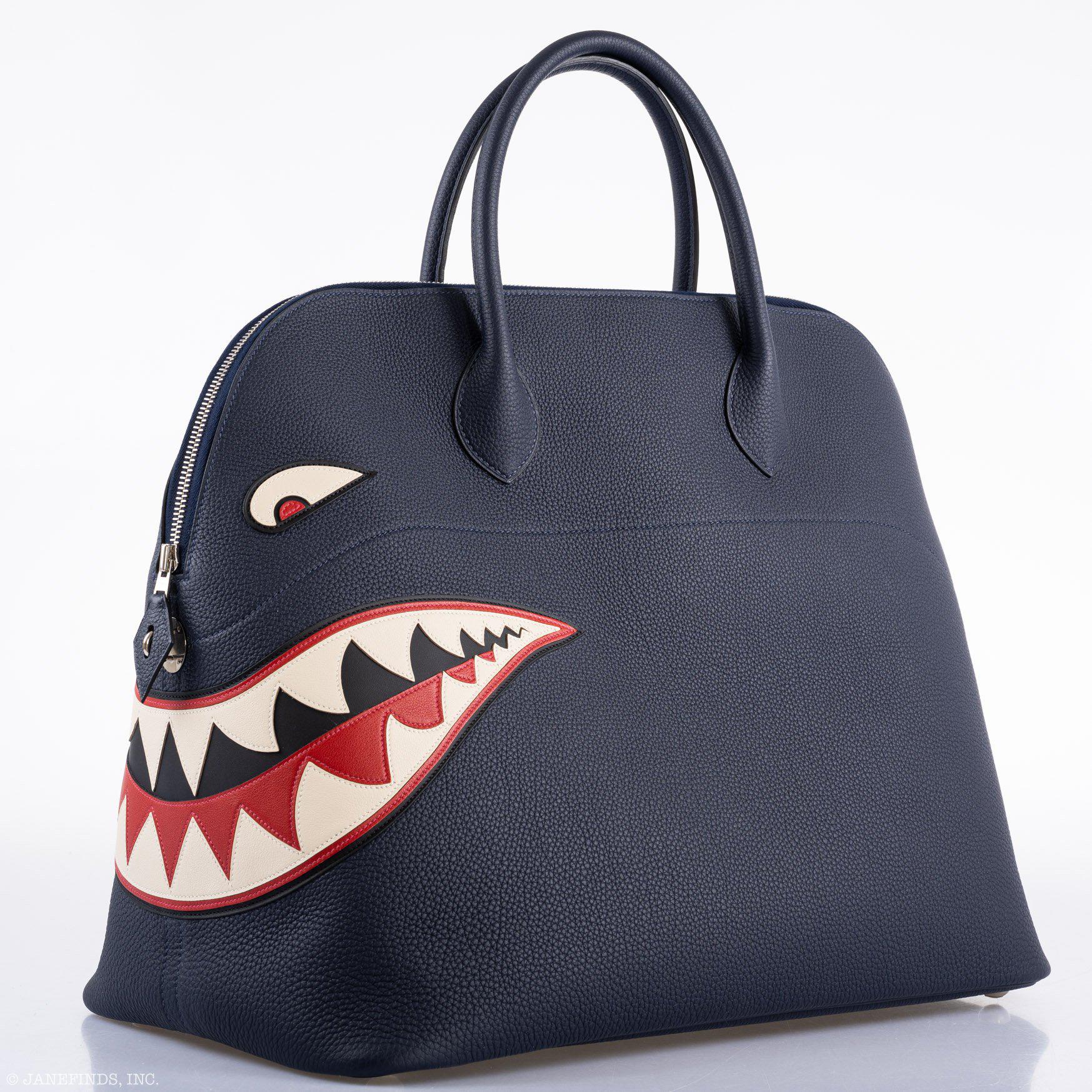 Hermès Bolide Shark 45 Bleu Nuit Togo Palladium Hardware
