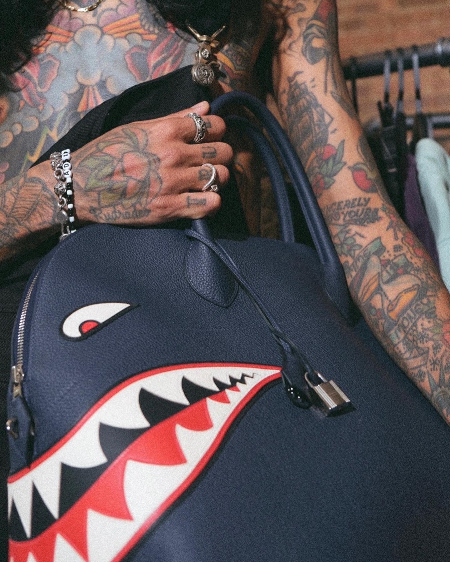 Hermès Bolide Shark 45 Bleu Nuit Togo Palladium Hardware