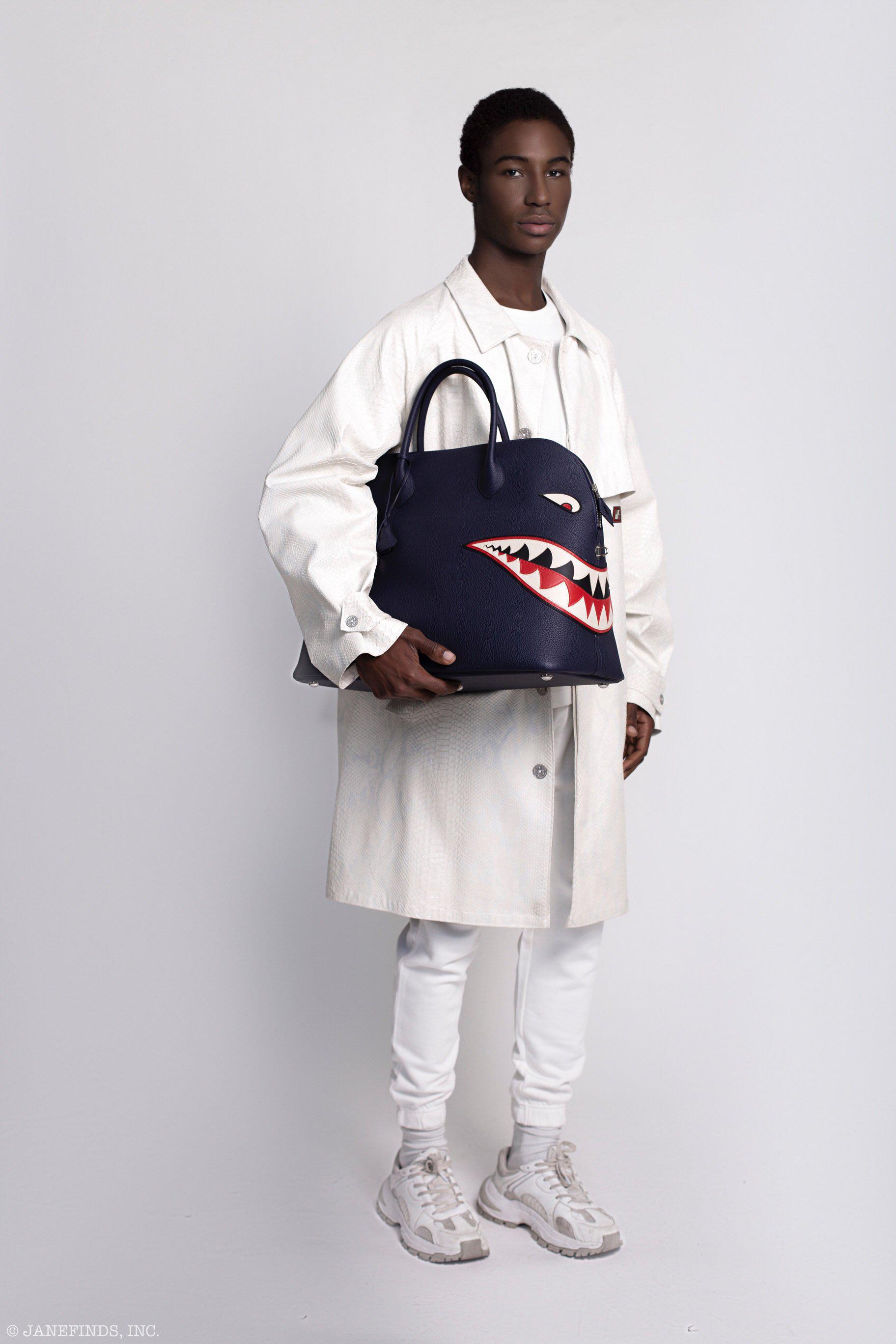 Hermès Bolide Shark 45 Bleu Nuit Togo Palladium Hardware