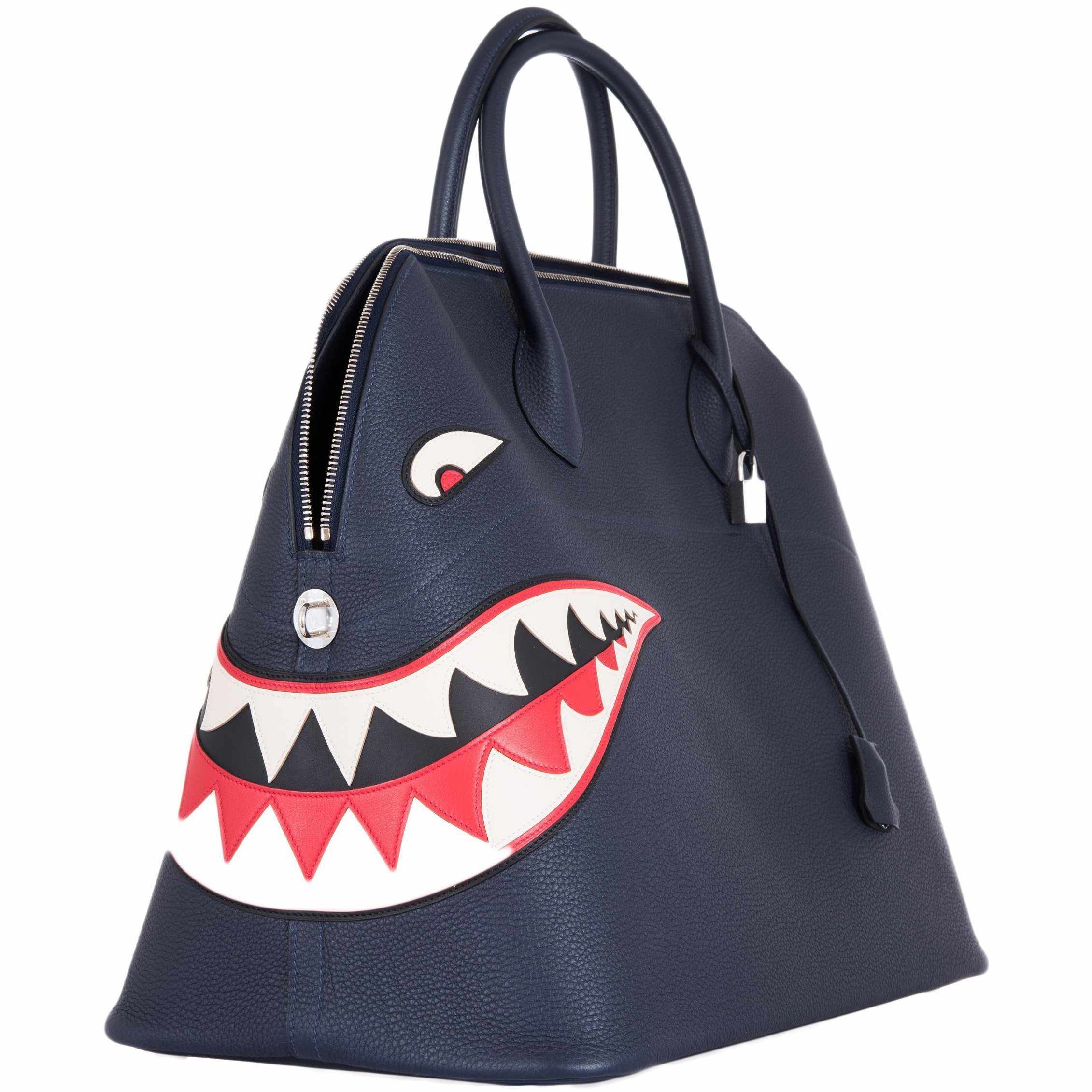 Hermès Bolide Shark 45 Bleu Nuit Togo Palladium Hardware