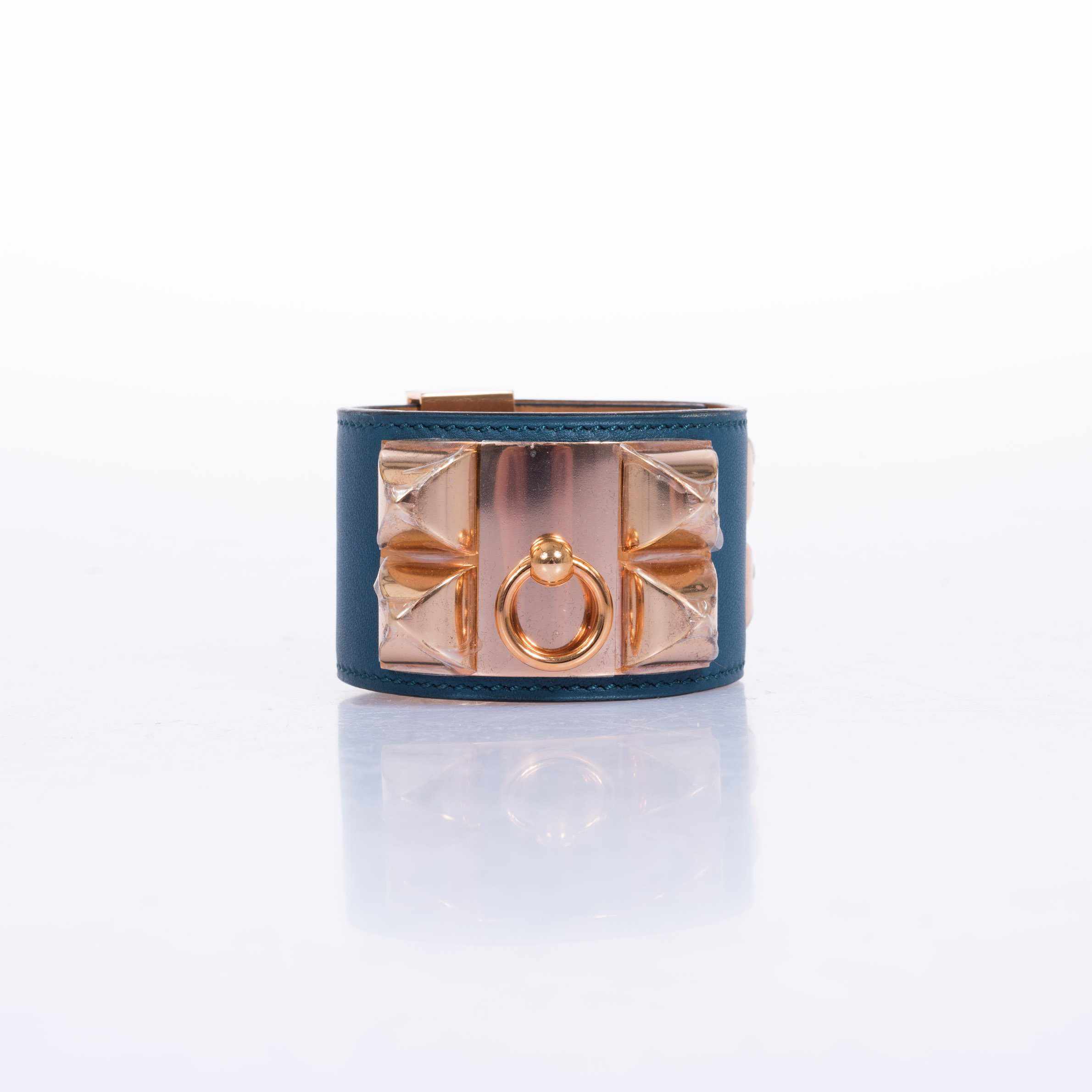 Hermes CDC Collier de Chien Bracelet Colvert Swift Rose Gold Hardware